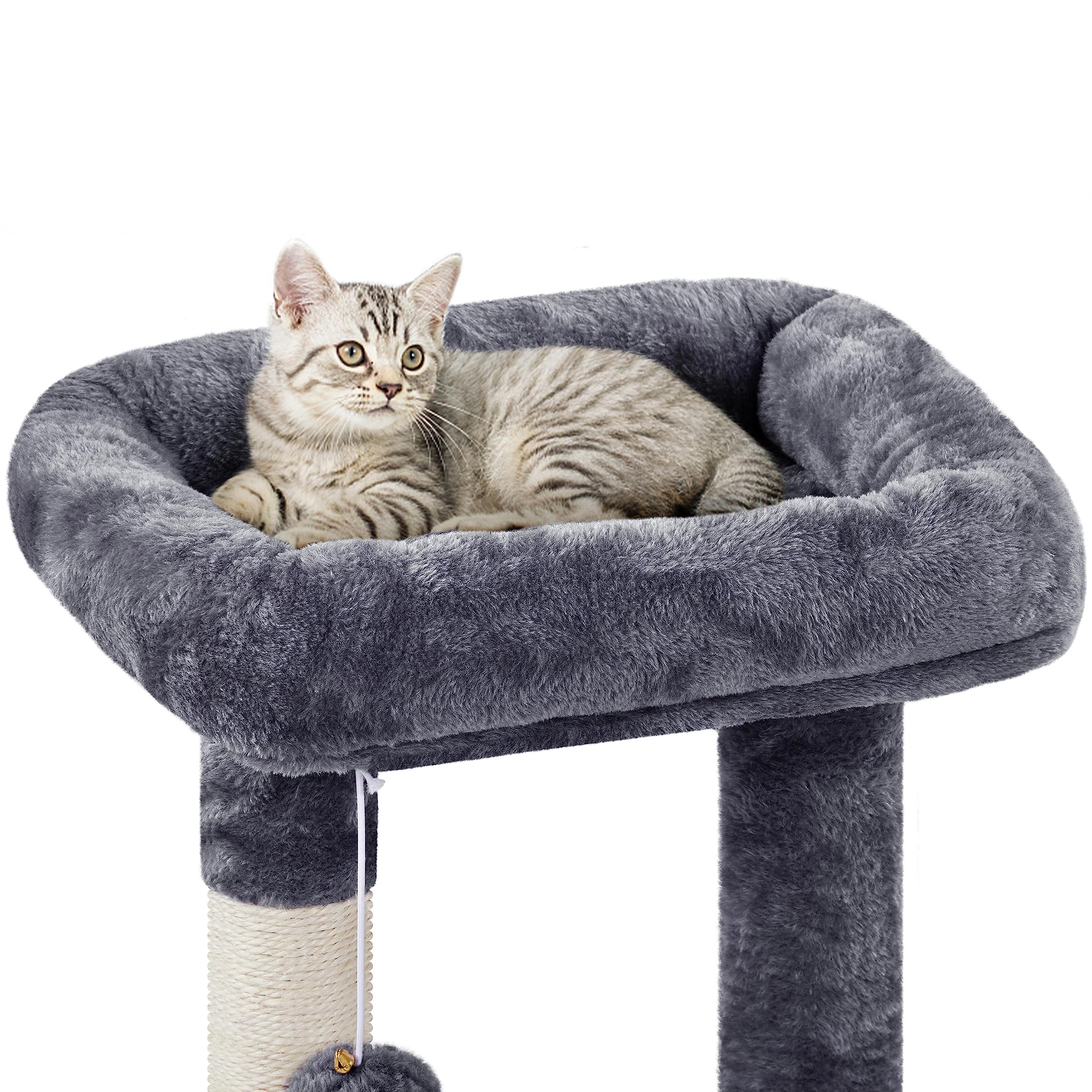 Yaheetech Cat Tree, Plush Covered Cat Tower For Indoor Cats, Cute Cat Condo With Scratching Post & Pad, 34.5In Multi-Level Cat Furniture Activity Center Cat Bed W/Dangling Ball & Platform For Kittens