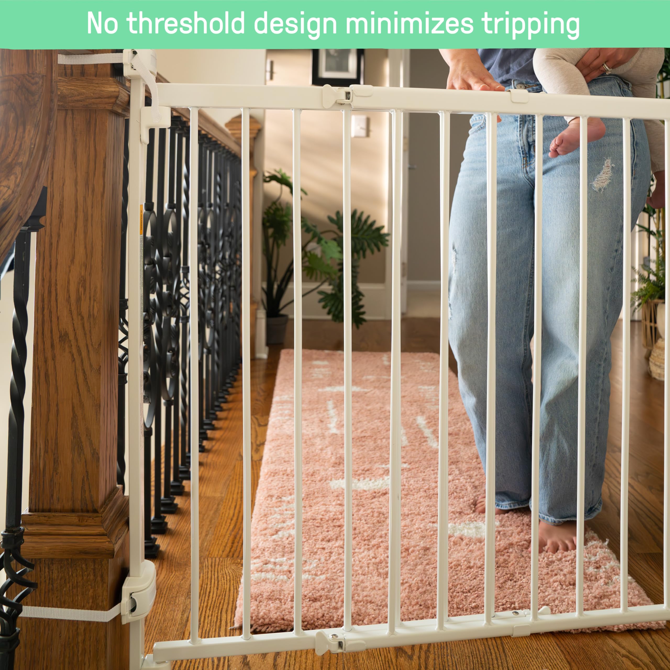 Summer Infant Metal Banister & Stair Safety Pet and Baby Gate,31-46 Wide, 32.5 Tall, Install Banister to Banister or Wall or