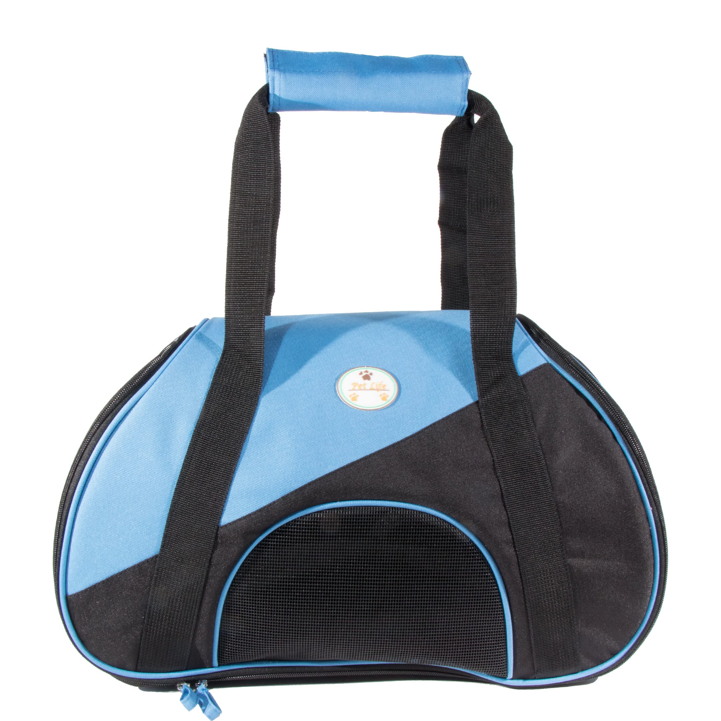 Pet Life Zip-N-Go Airline Approved Contoured Fashion Designer Pet Dog Carrier, One Size, Blue, Black