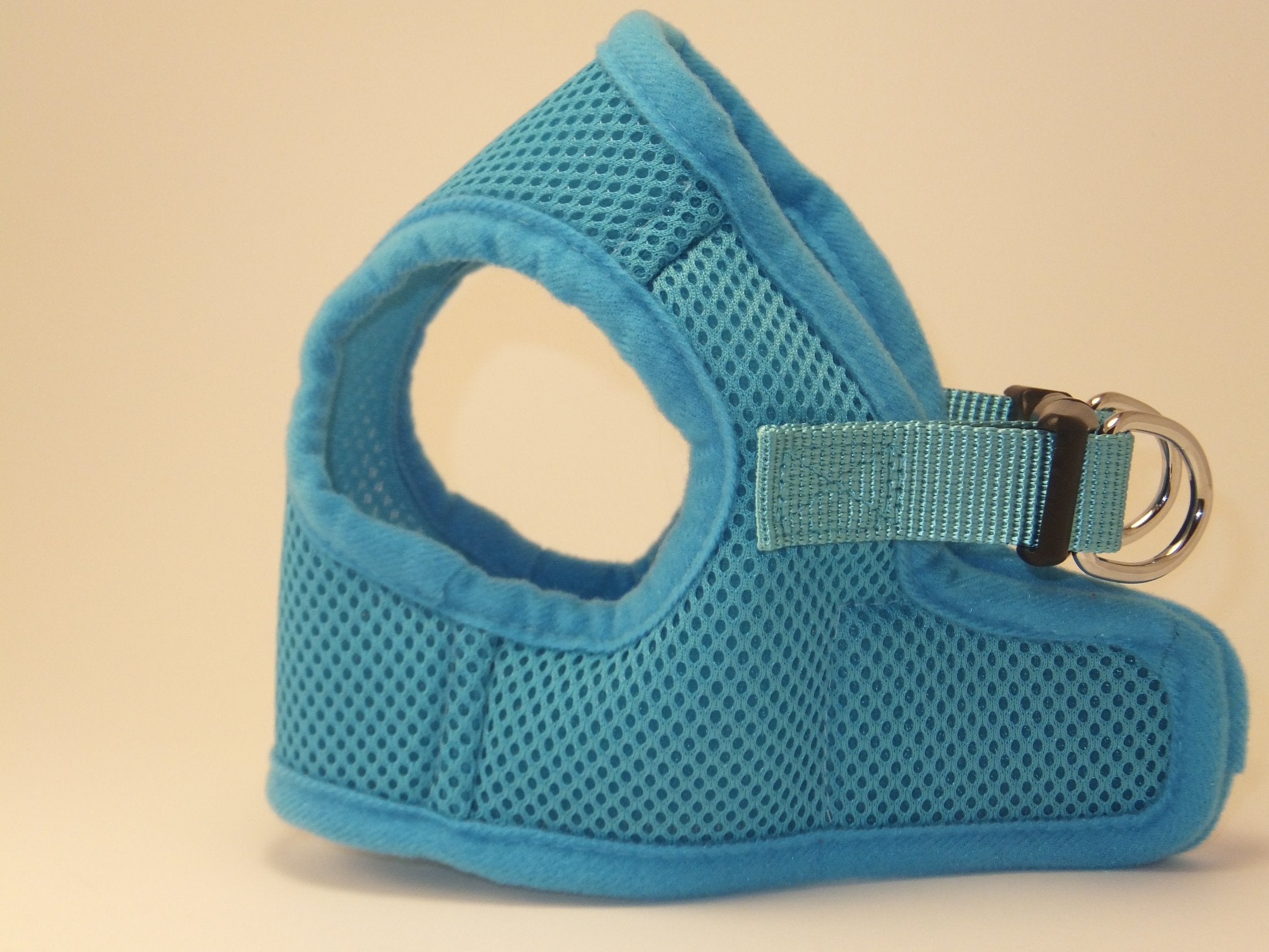 Snazzi Pet Soft Mesh Comfy Step In Dog Vest Harness Tiny Xs Small Med Dogs 2-16 Lbs Teacup Mini Toy Puppy (Sky Blue, Lg 16'-17.5' 9-12 Lbs)