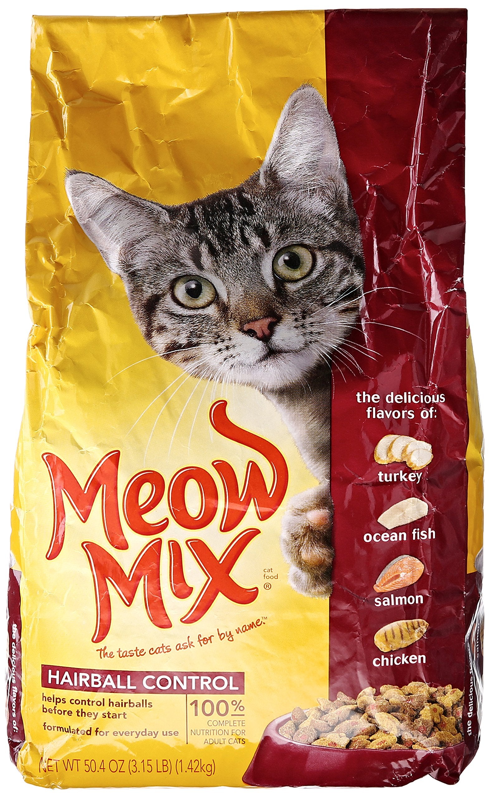 Meow Mix Cat Food, Hairball Control, 3.15 lb