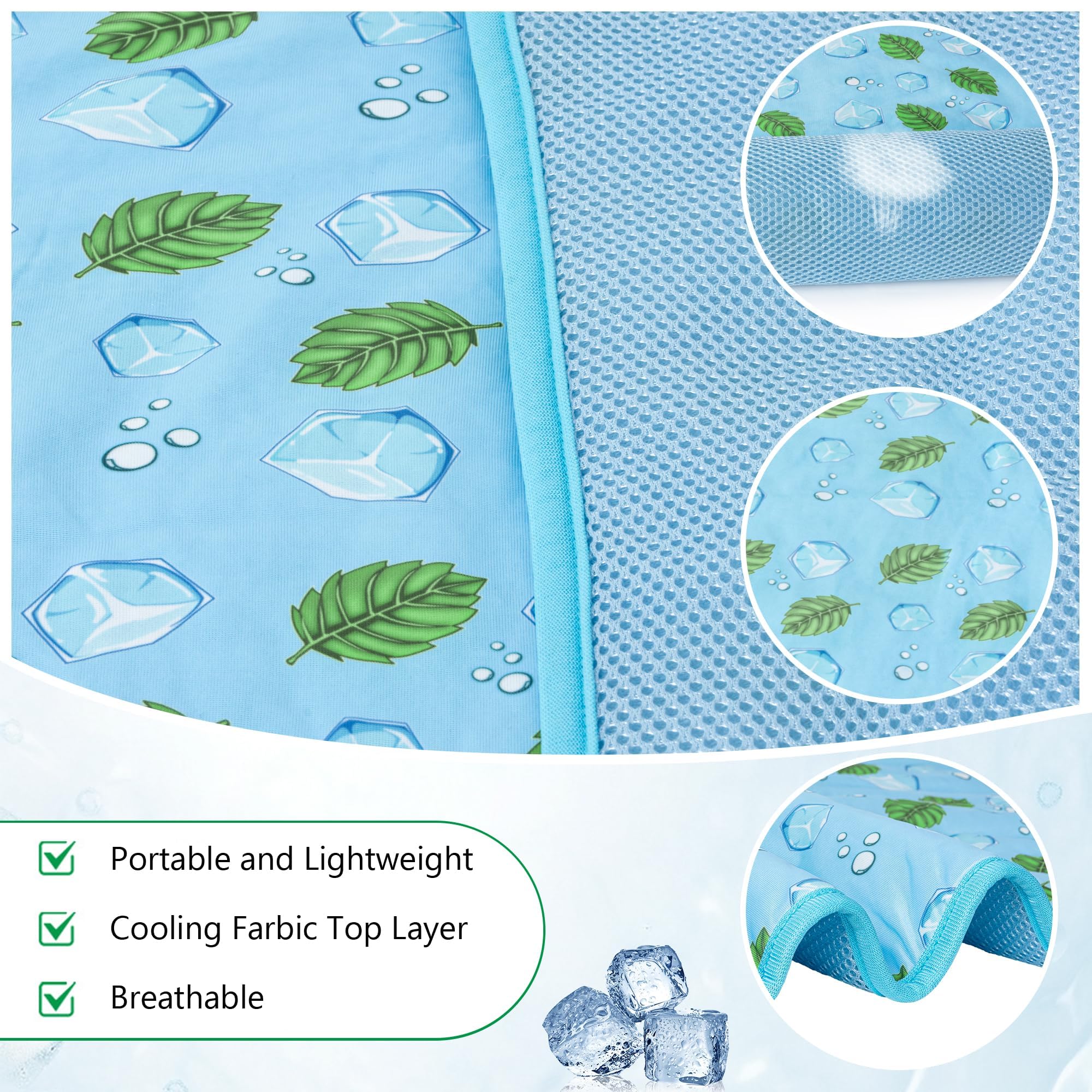 Delifur Cat Cooling Mat- Pet Cooling Mat Outdoor For Dogs Ice Pad For Kitten Cat Puppy Machine Washable (Medium, Blue Ice)