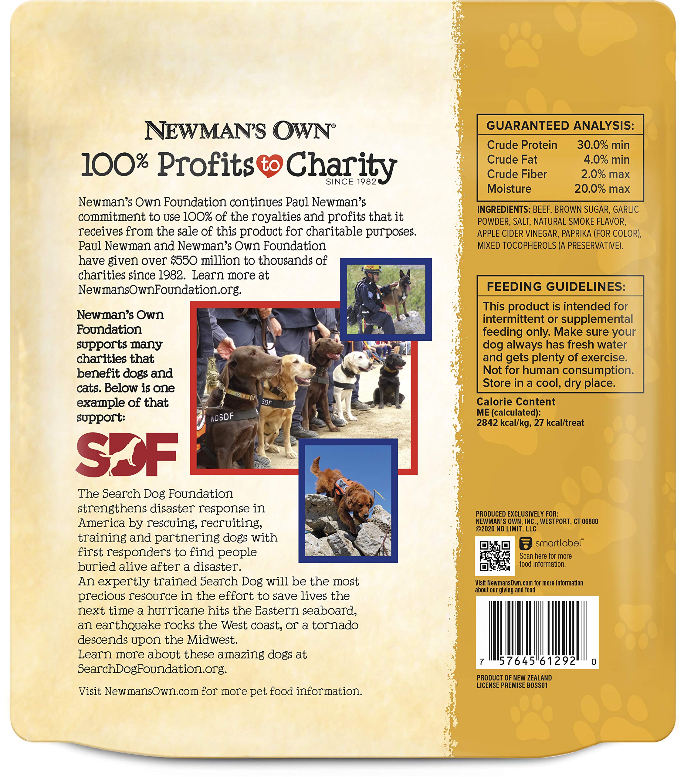 Newmans Own Beef Jerky Treats for Dogs, Original Recipe, 14 oz Bag