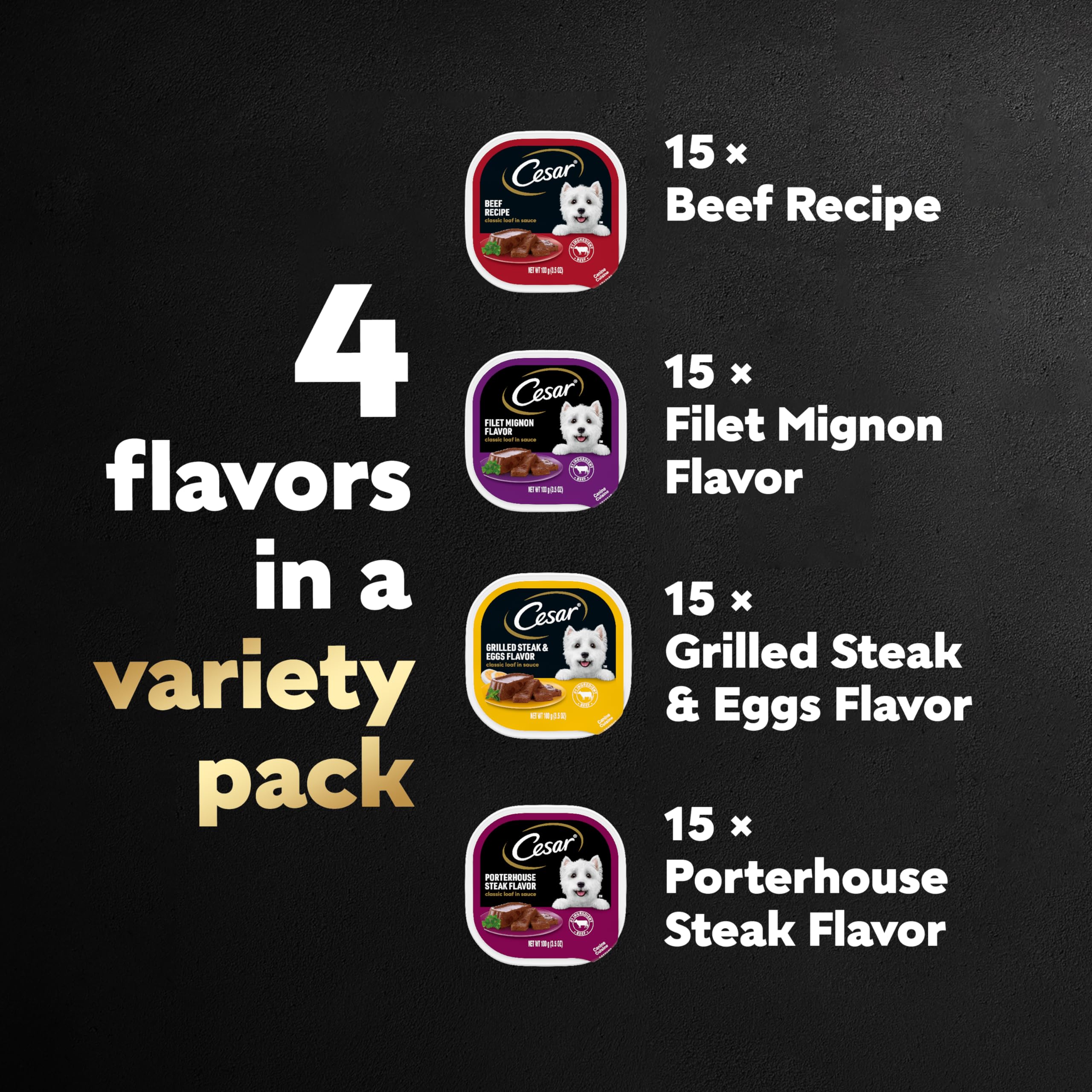 Cesar Adult Wet Dog Food Variety Pack