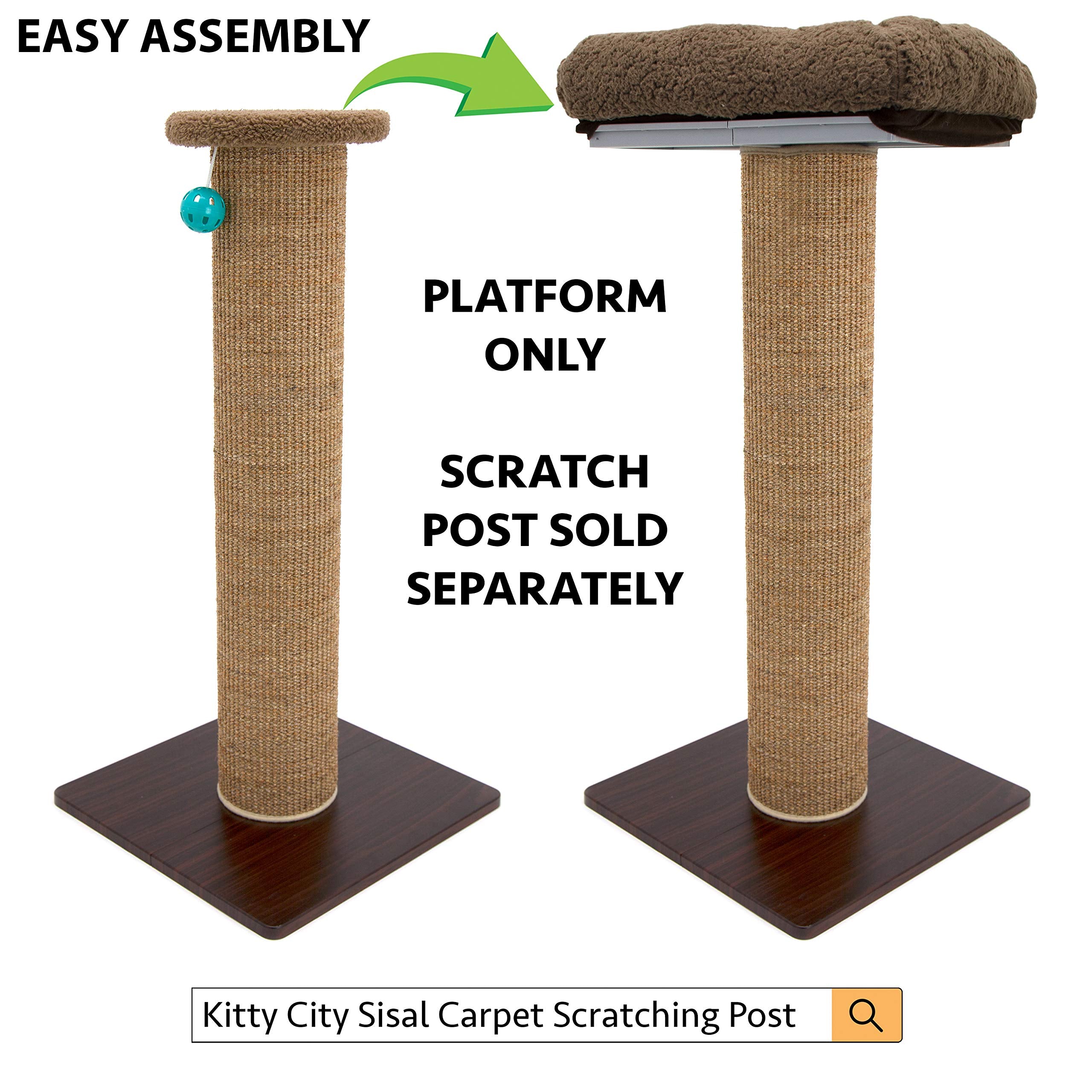 Kitty City Cat Scratchers with Cushion, 15x15x4 Inches, Brown, Polyester, Model CM-10092