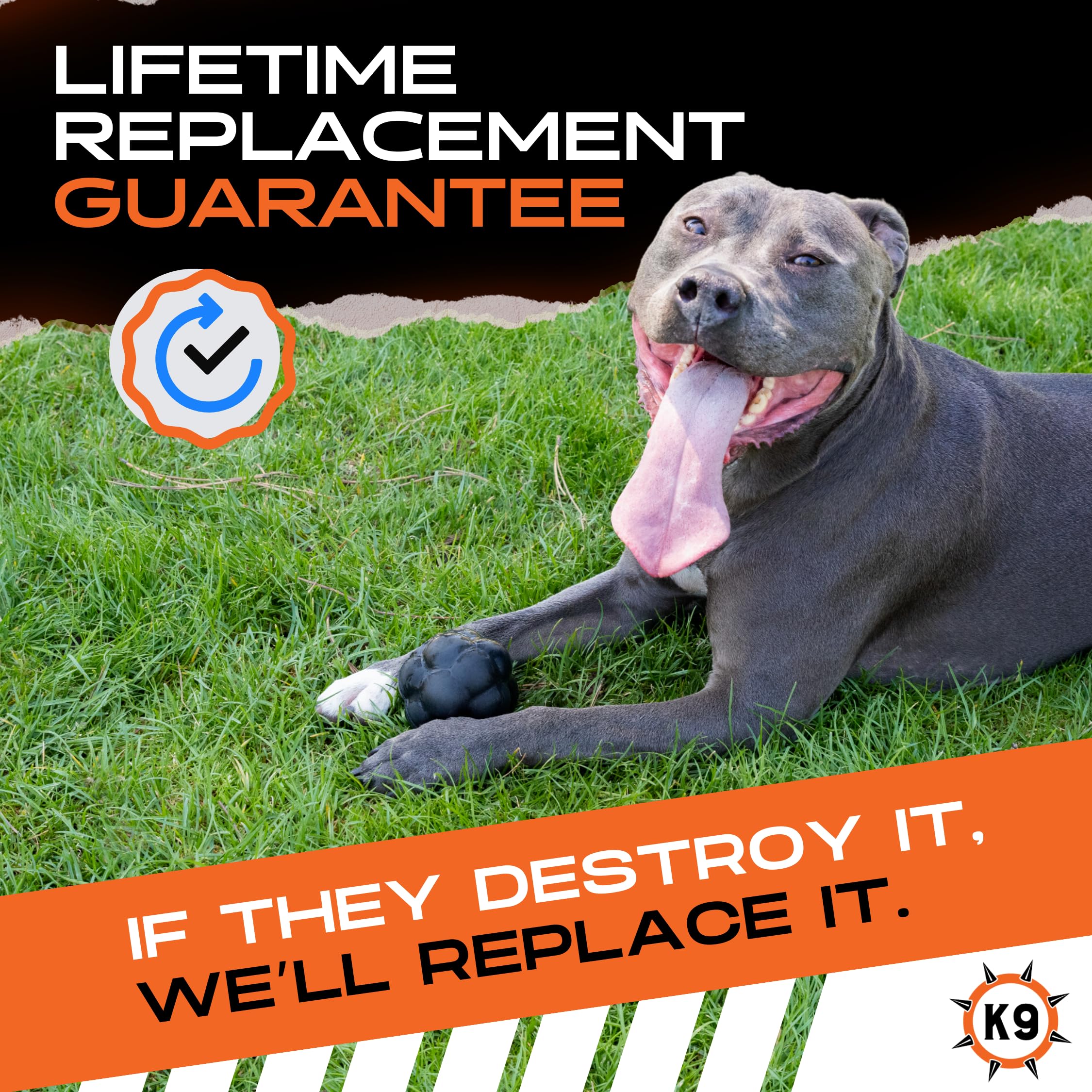 Monster K9 Dog Toys For Aggressive Chewers, Interactive Treat Ball - Virtually Indestructible Dog Toys For Large Dogs, Heavy Dut
