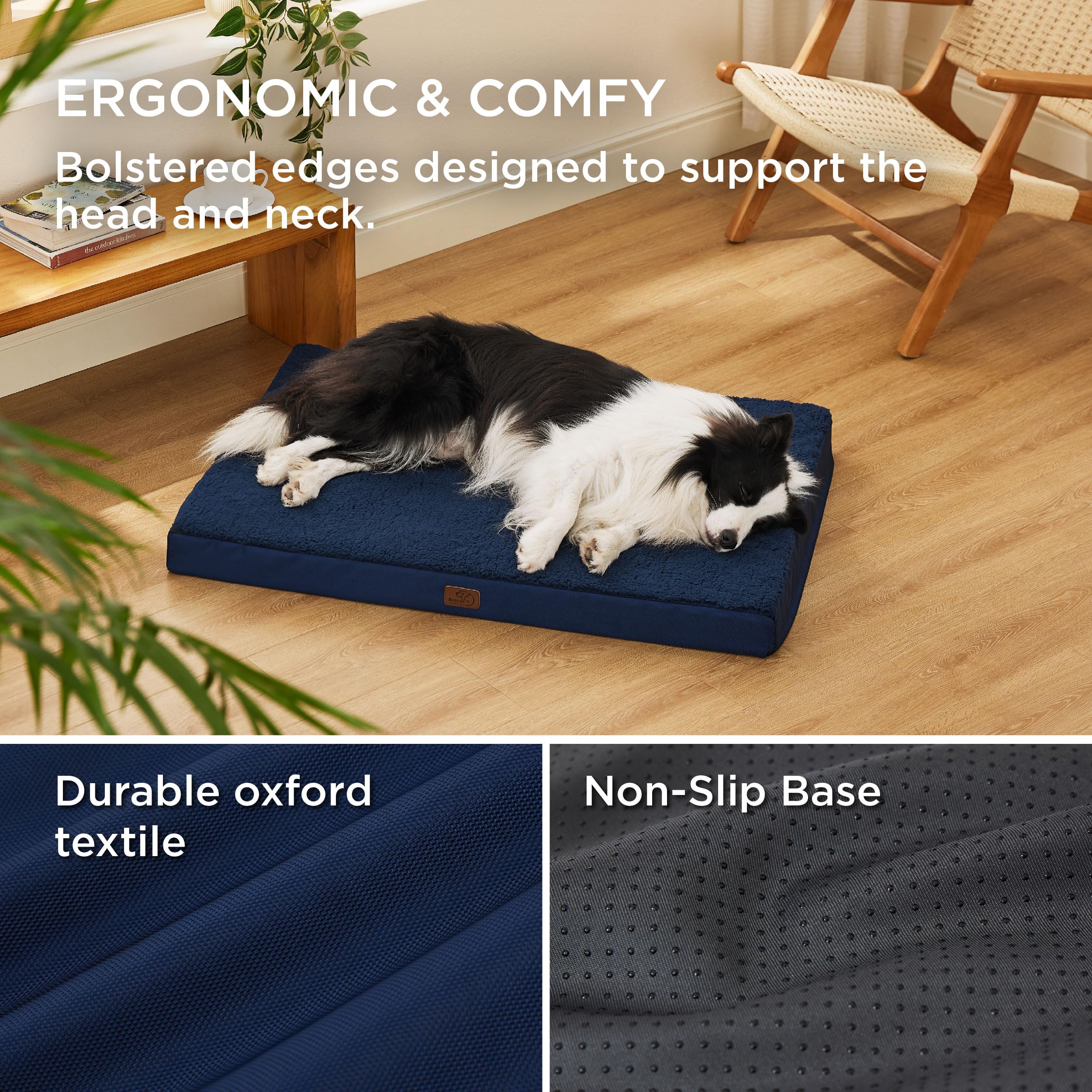 Bedsure Dog Bed Large Sized Dog - Orthopedic Waterproof Pet Beds With Removable Washable Cover, Egg Crate Foam Puppy Mat, Suitab