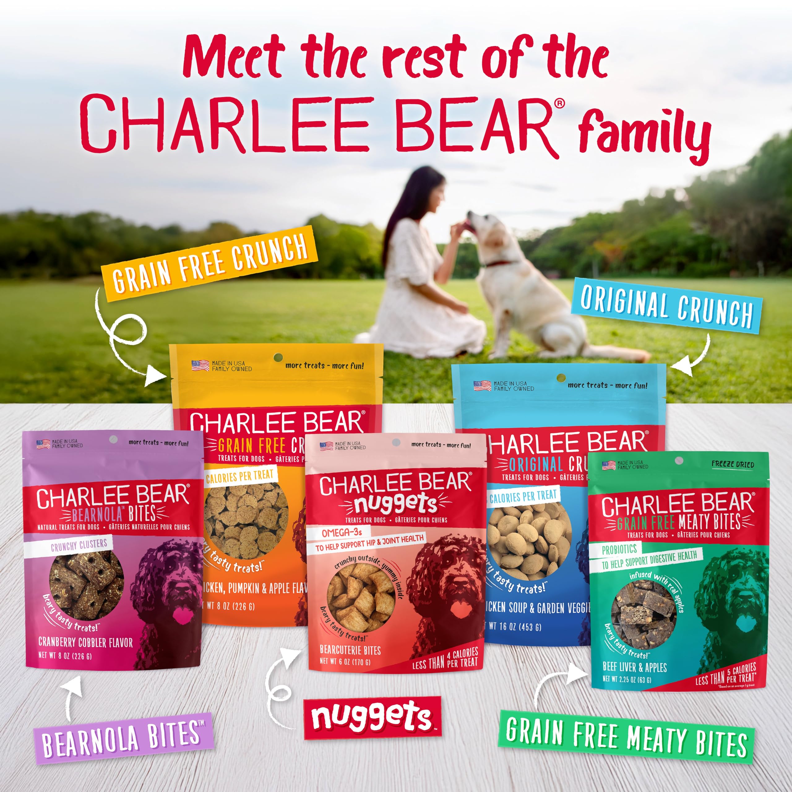 Charlee Bear Original Dog Treats, Chicken Liver, 16 oz