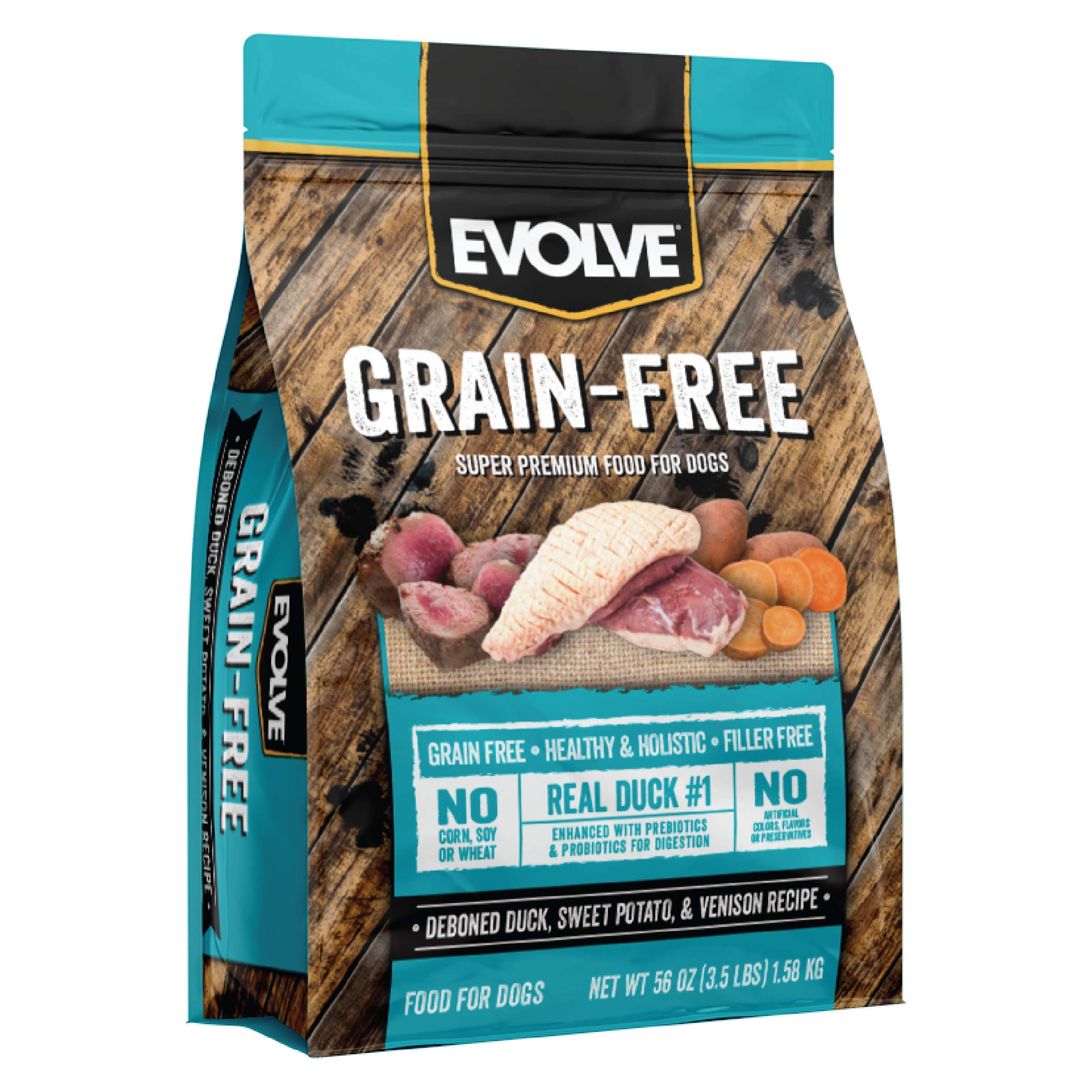 Evolve Grain Free Deboned Duck, Sweet Potato & Venison Recipe Dry Dog Food, 3.5 lb.