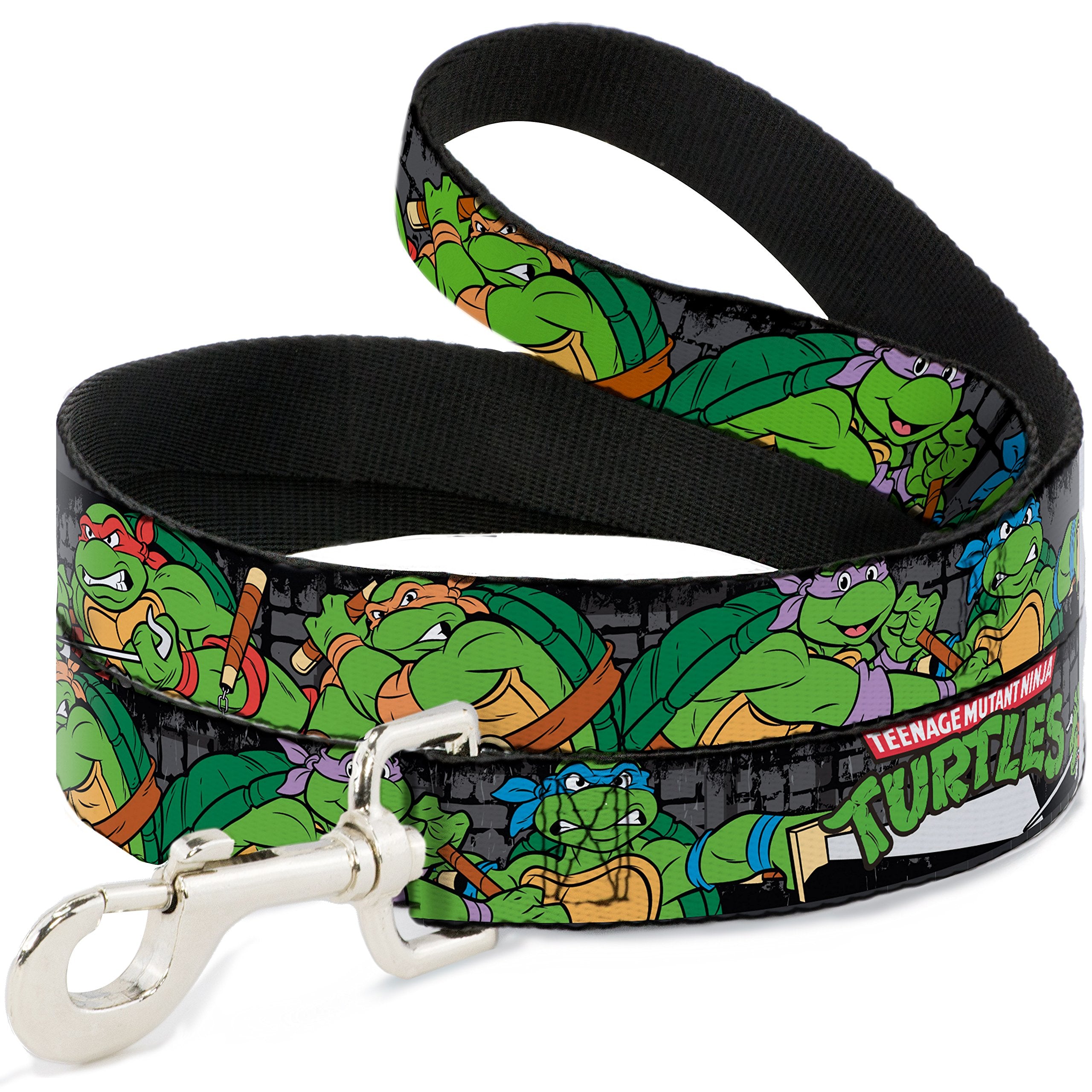 Buckle-Down Pet Leash - Classic Tmnt Group Pose4 In Sewer/Tmnt Logo - 4 Feet Long - 1 Wide