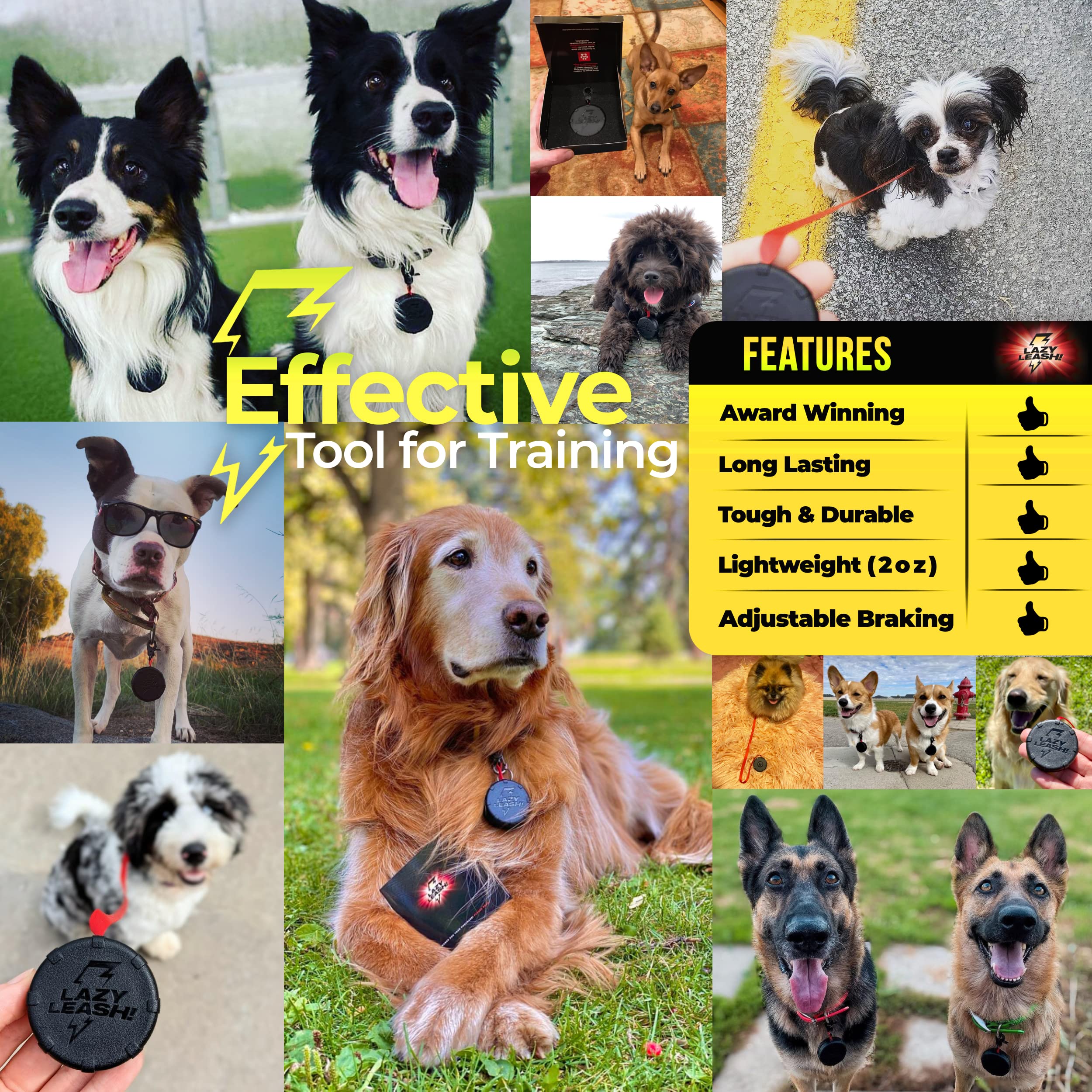 Smiley Happy Free Bonus Adjustable Dog Leash - 40In Wearable, Powerful, Retractable Keychain, Comfort Grip