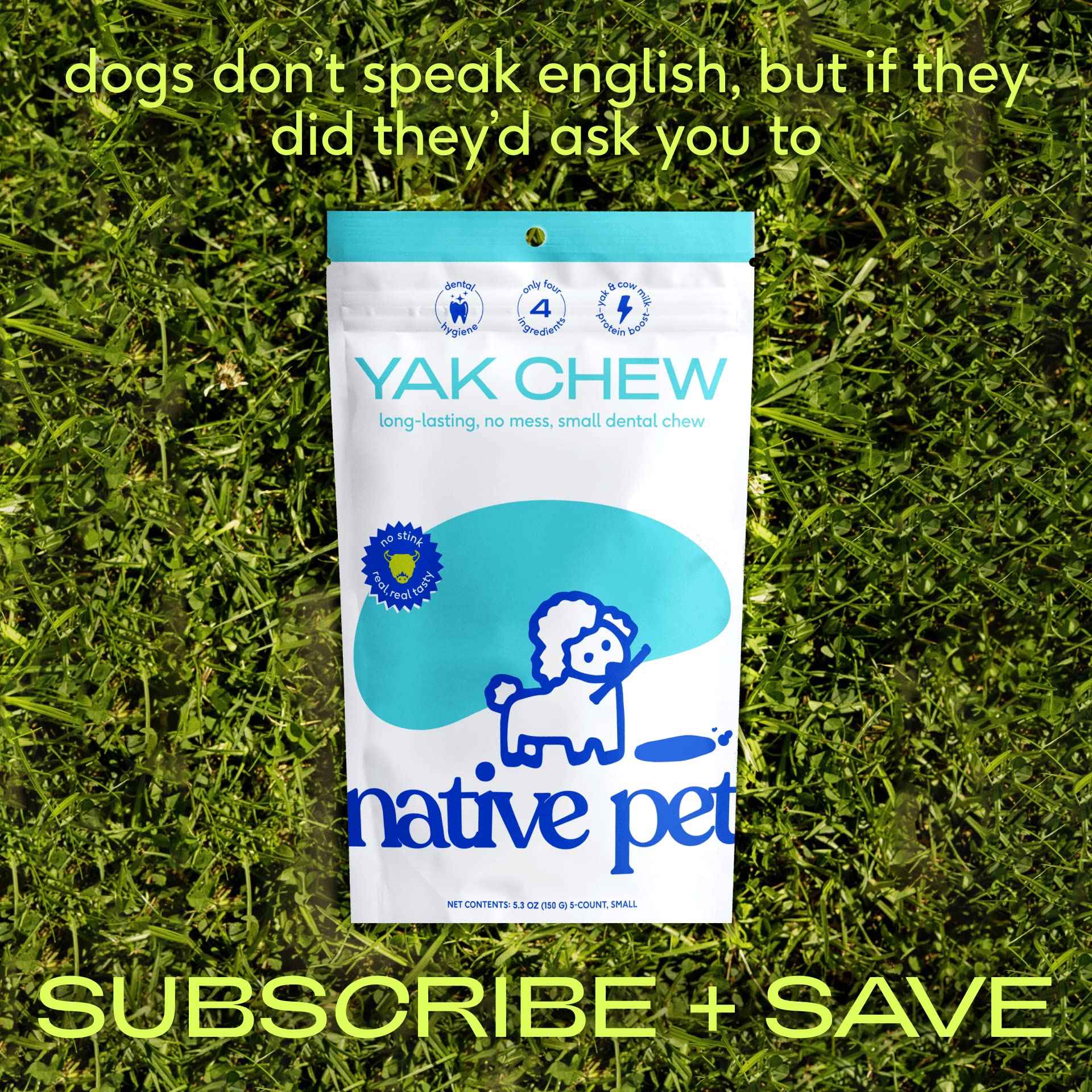 Native Pet Yak Chews (10 X-Large Chews) - Long Lasting Dog Chews - Natural Dog Chews