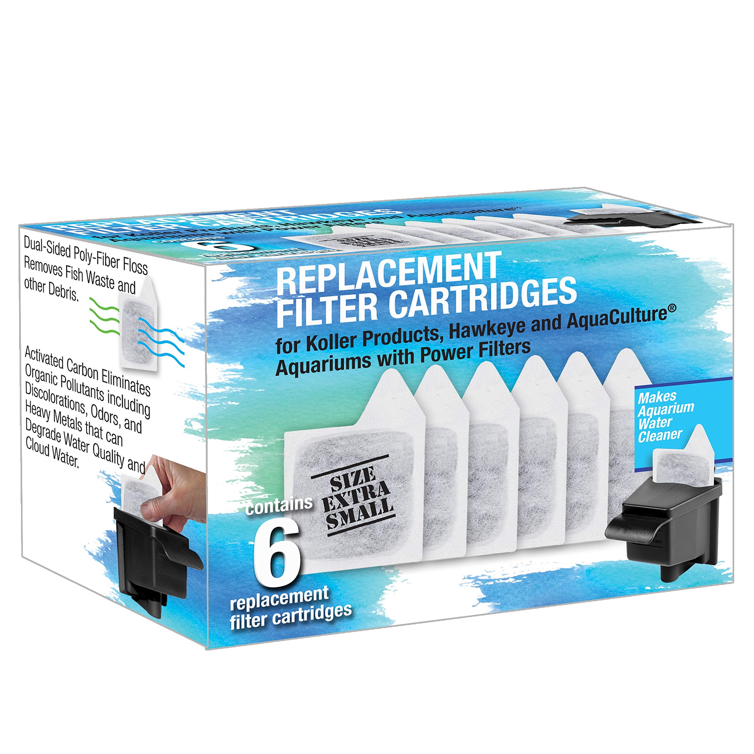 Koller Products Replacement Filter Cartridges - Xs, 6 Count (Pack Of 1), White