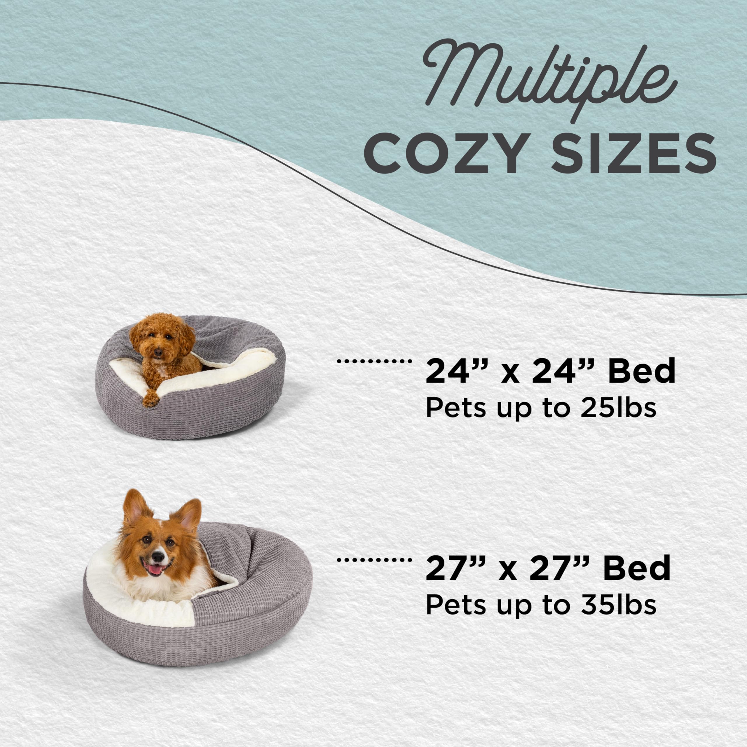 Best Friends By Sheri Cozy Cuddler Mason Microfiber Hooded Blanket Cat And Dog Bed In Gray 26''X26''