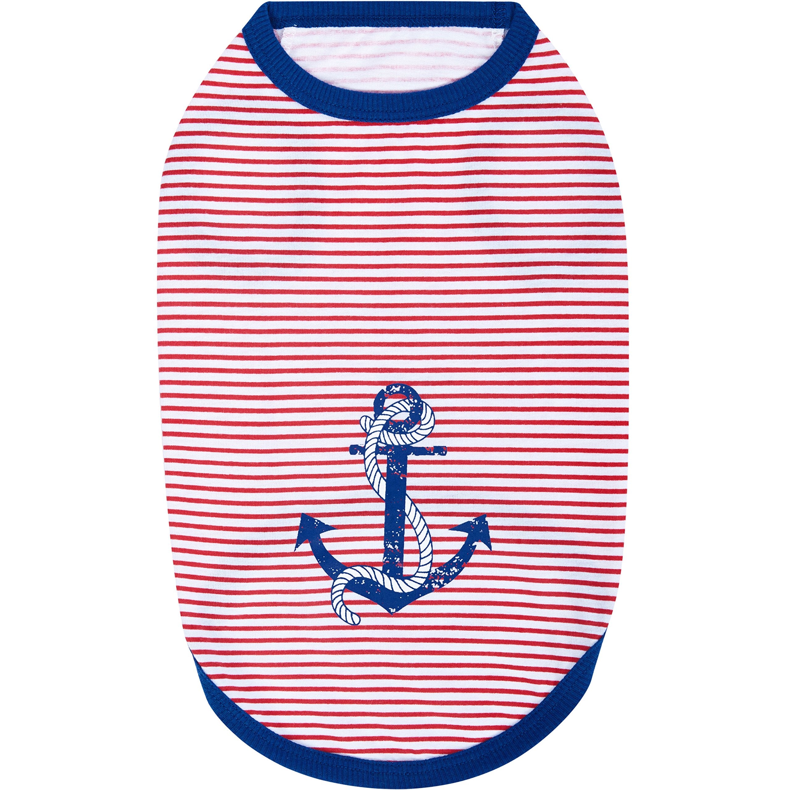 Blueberry Pet Soft & Comfy Summer Vacation Beach Cotton Dog T-Shirts, 2 Pack, Sunshine Sea Lover Striped Shirts Tank Top Clothes