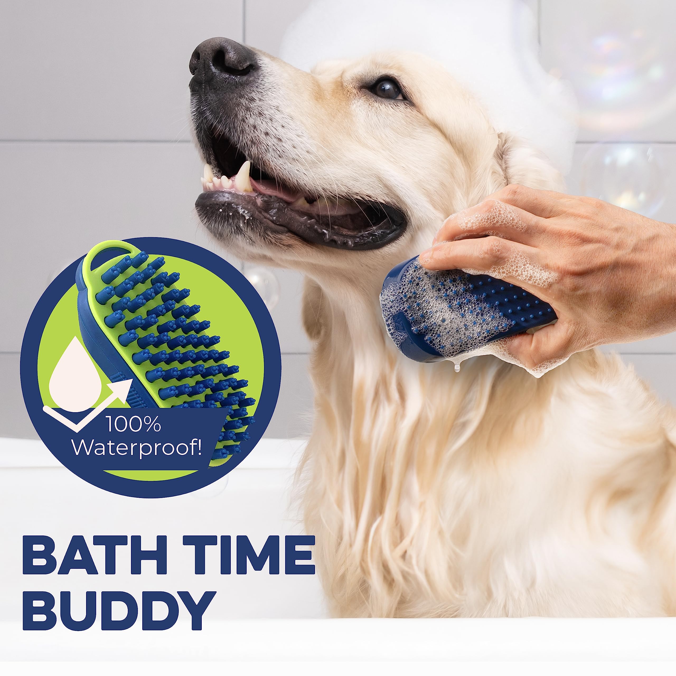 Bonza Dog & Cat Grooming Massage Brush With Removable Screen – Pet Scrubber For Gentle Short & Long-Haired Fur