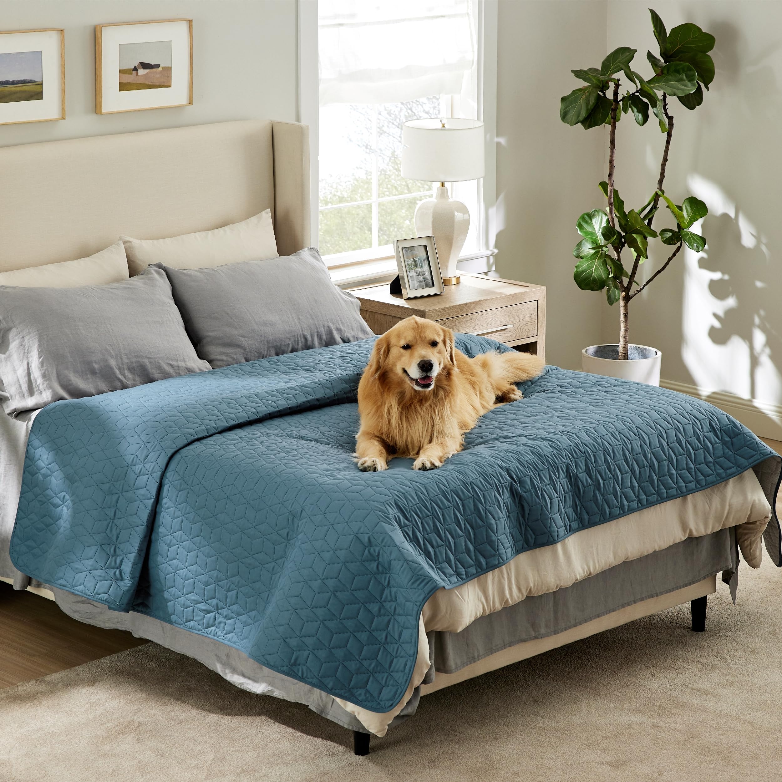 Bedsure 100% Waterproof Couch Cover For Dogs Washable - Non Slip Waterproof Dog Blanket For Bed, Lightweight Furniture Protector