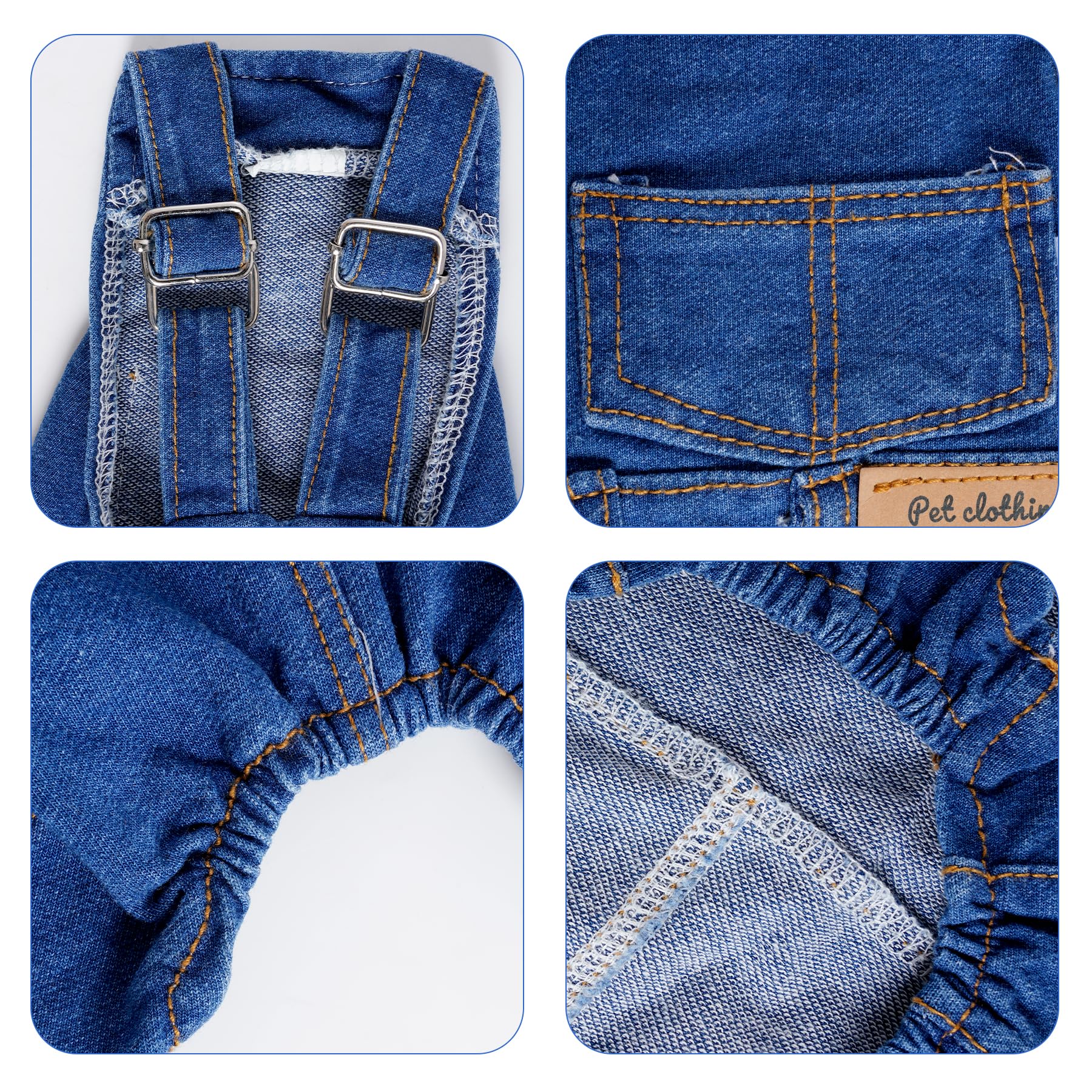 Rbenxia 1 Piece Of Dog Denim Shirts Puppy Jean Jacket Sling Jumpsuit Costumes Pet Jean Overalls Dog Pants Outfits For Small Pupp