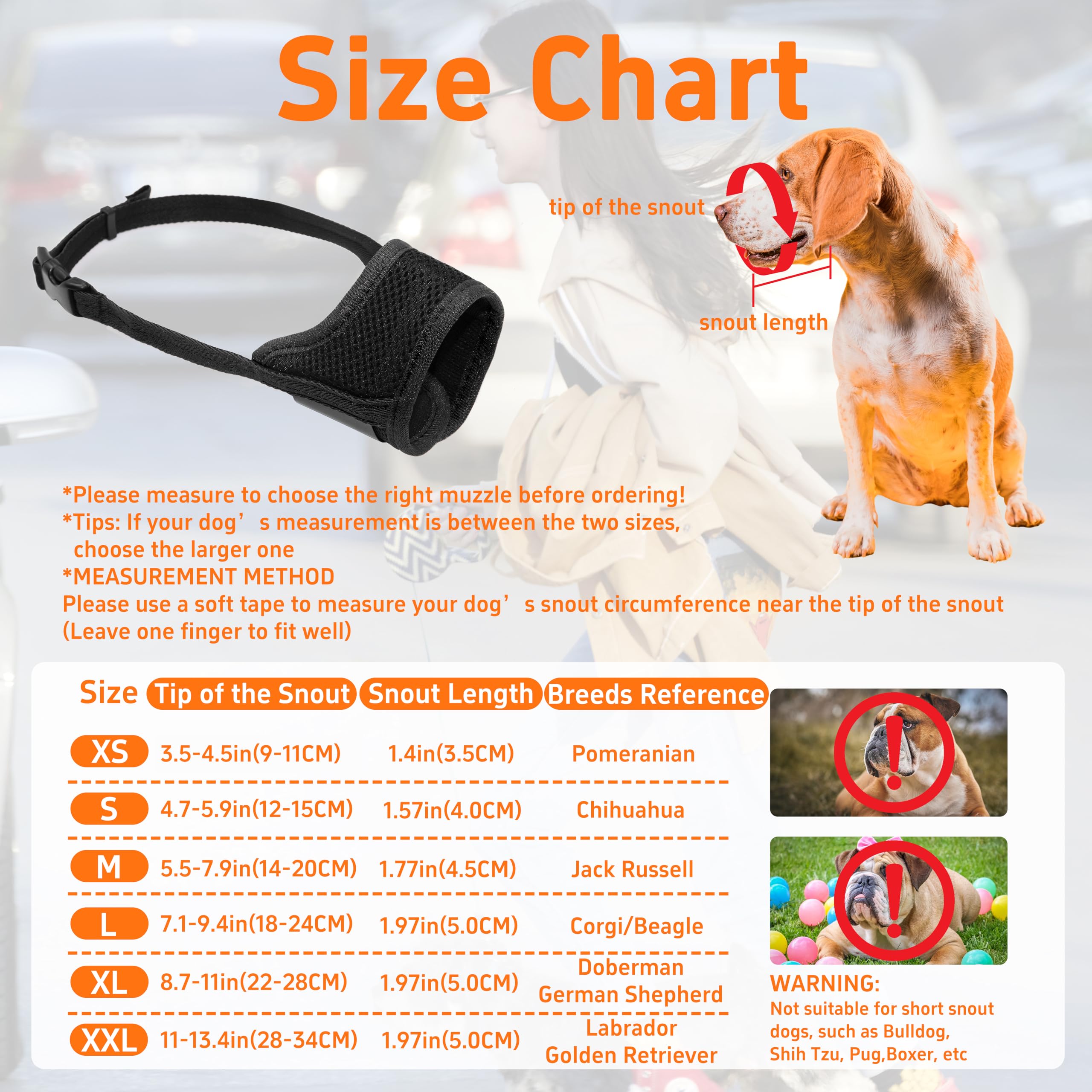 Seyezo Dog Muzzle, Soft Breathable Muzzle For Small Medium Large Dogs, Air Mesh Nylon Muzzle Cover Prevent Biting Barking Chewin