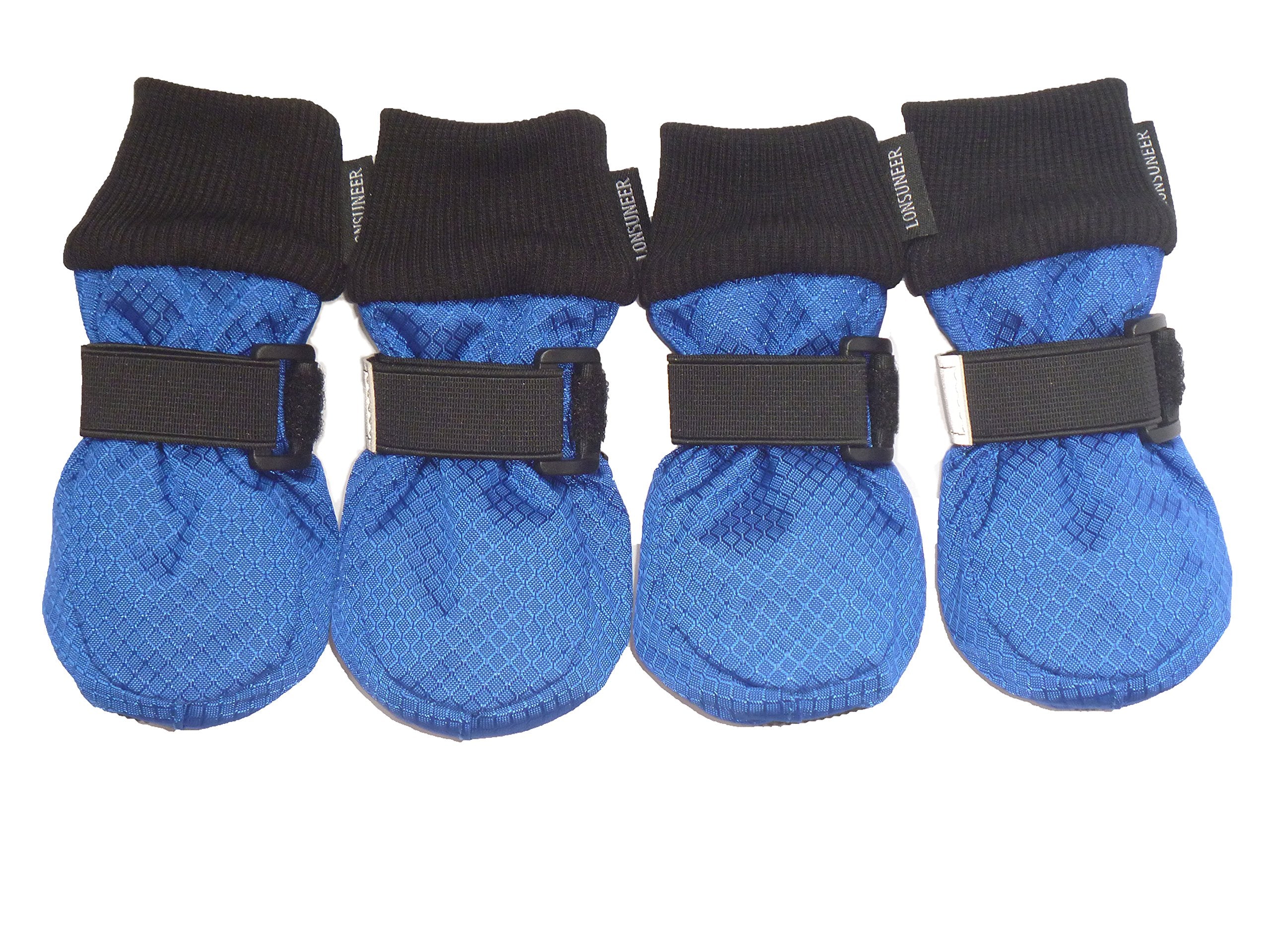 Lonsuneer Winter Paw Protector Dog Boots Waterproof Soft Sole And Nonslip Set Of 4 Color Red Size Medium