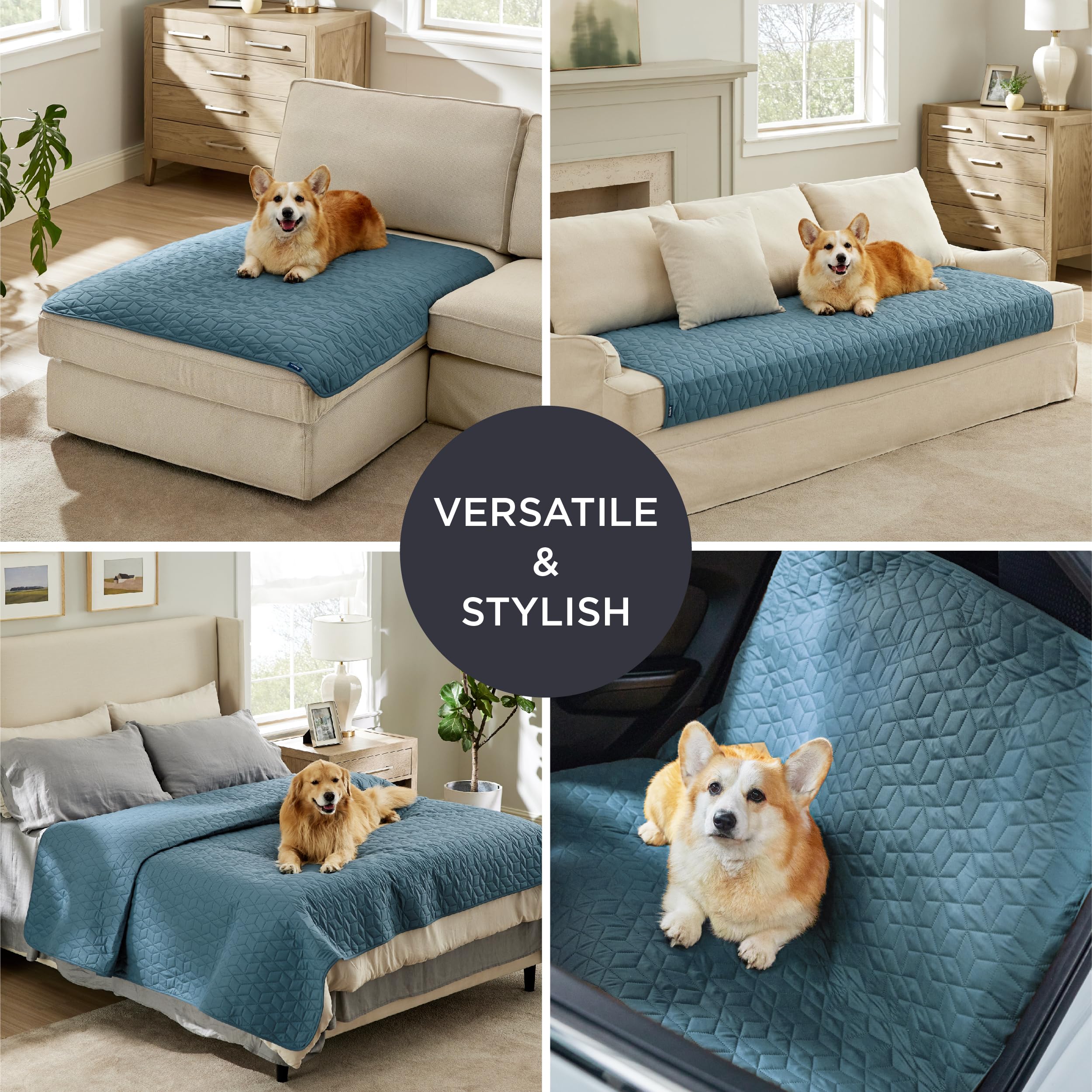 Bedsure 100% Waterproof Couch Cover For Dogs Washable - Non Slip Waterproof Dog Blanket For Bed, Lightweight Furniture Protector