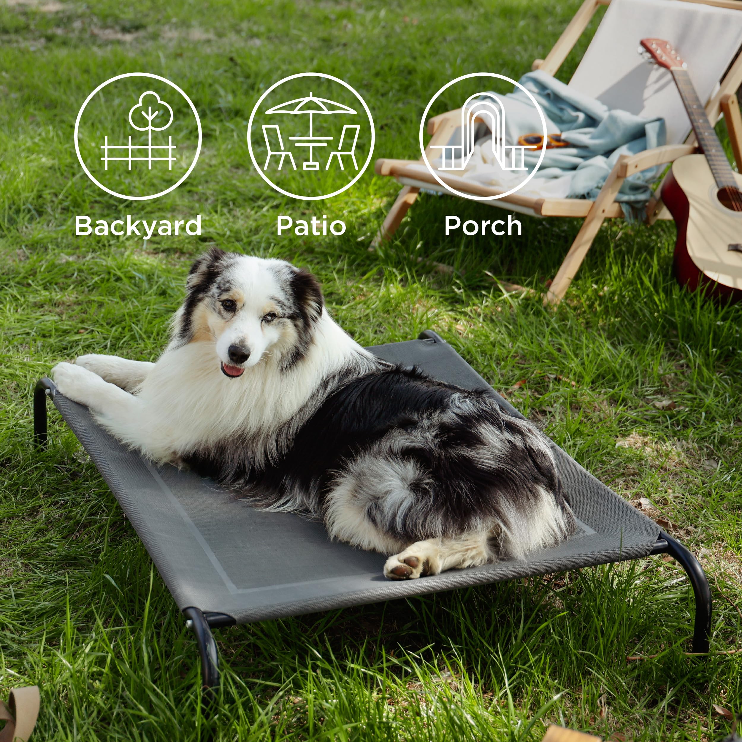 Bedsure Xl Elevated Cooling Dog Bed Cot, Raised Pet Beds With No-Slip Feet, Stable Frame & Durable Supportive Teslin Recyclable Mesh, Breathable, Indoor And Outdoor, Multi Size Breathable Mesh