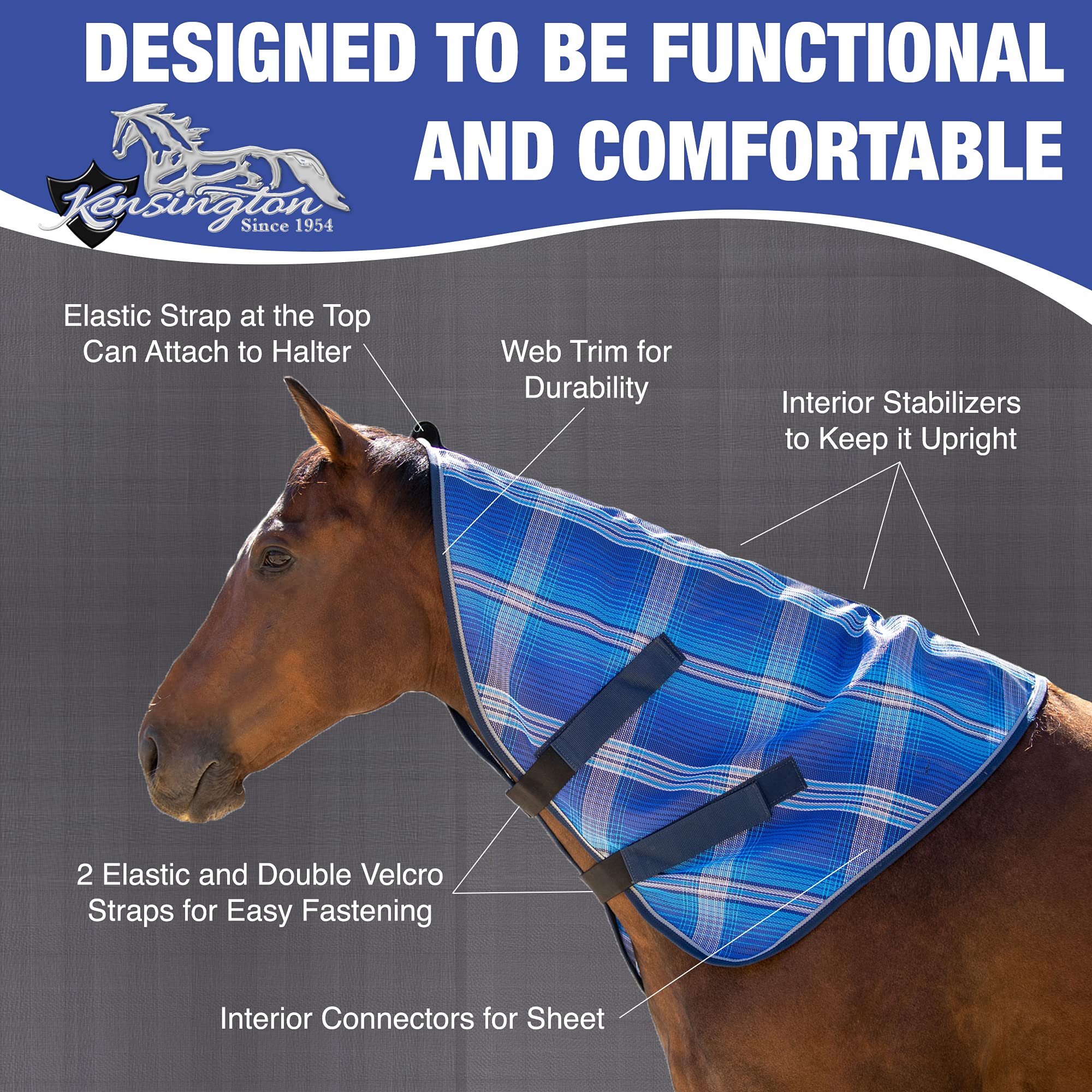 Kensington Protective Products Signature Textilene Nylon-Lined Neck Piece, Small, Kentucky Blue