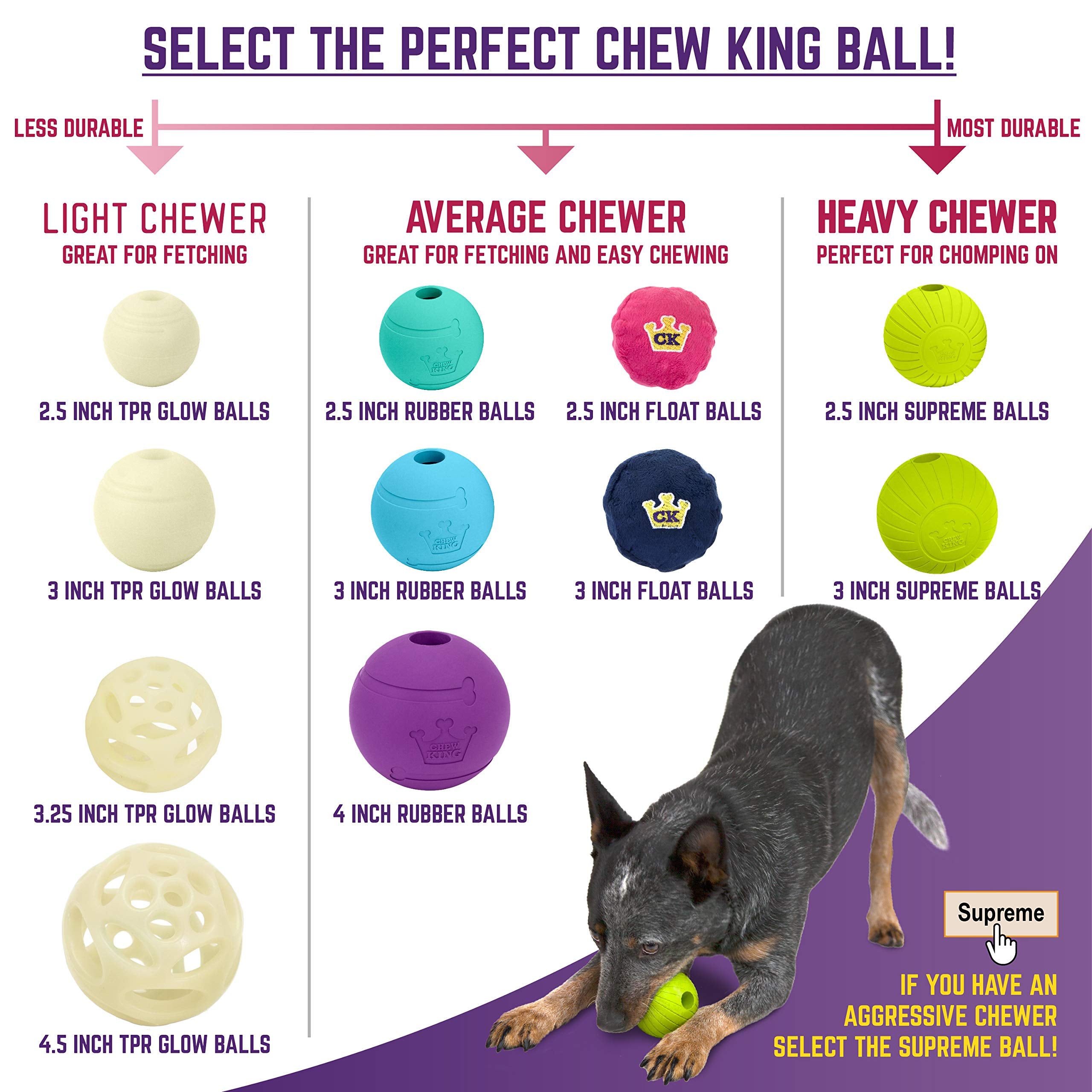 Chew King Supreme Dog Toy Collection, 2.5'' 8 Pack