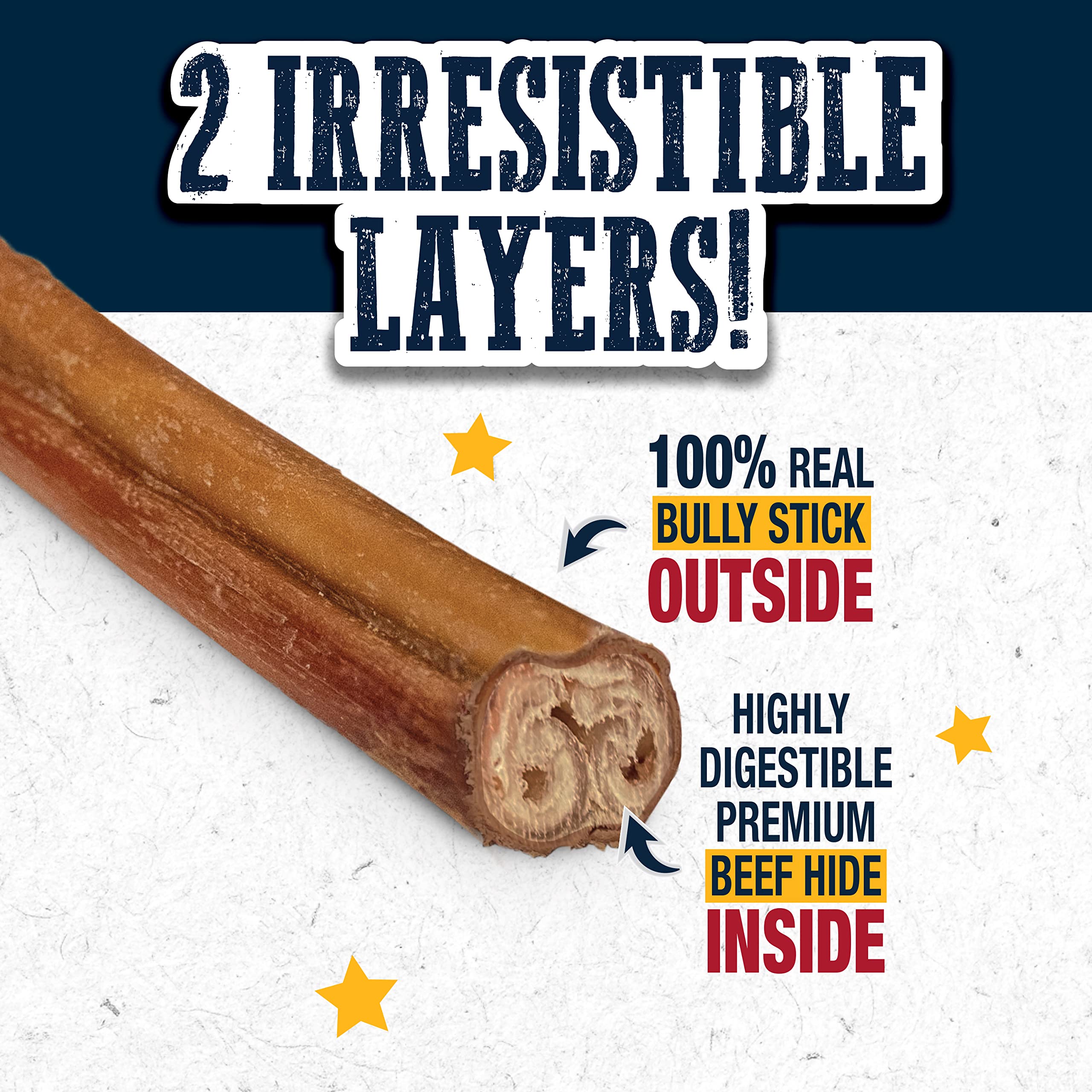 Cadet Bully Hide Sticks for Small Dogs, All-Natural Beef Pizzle, Limited-Ingredient Long-Lasting Dog Chews for Aggressive Chewer