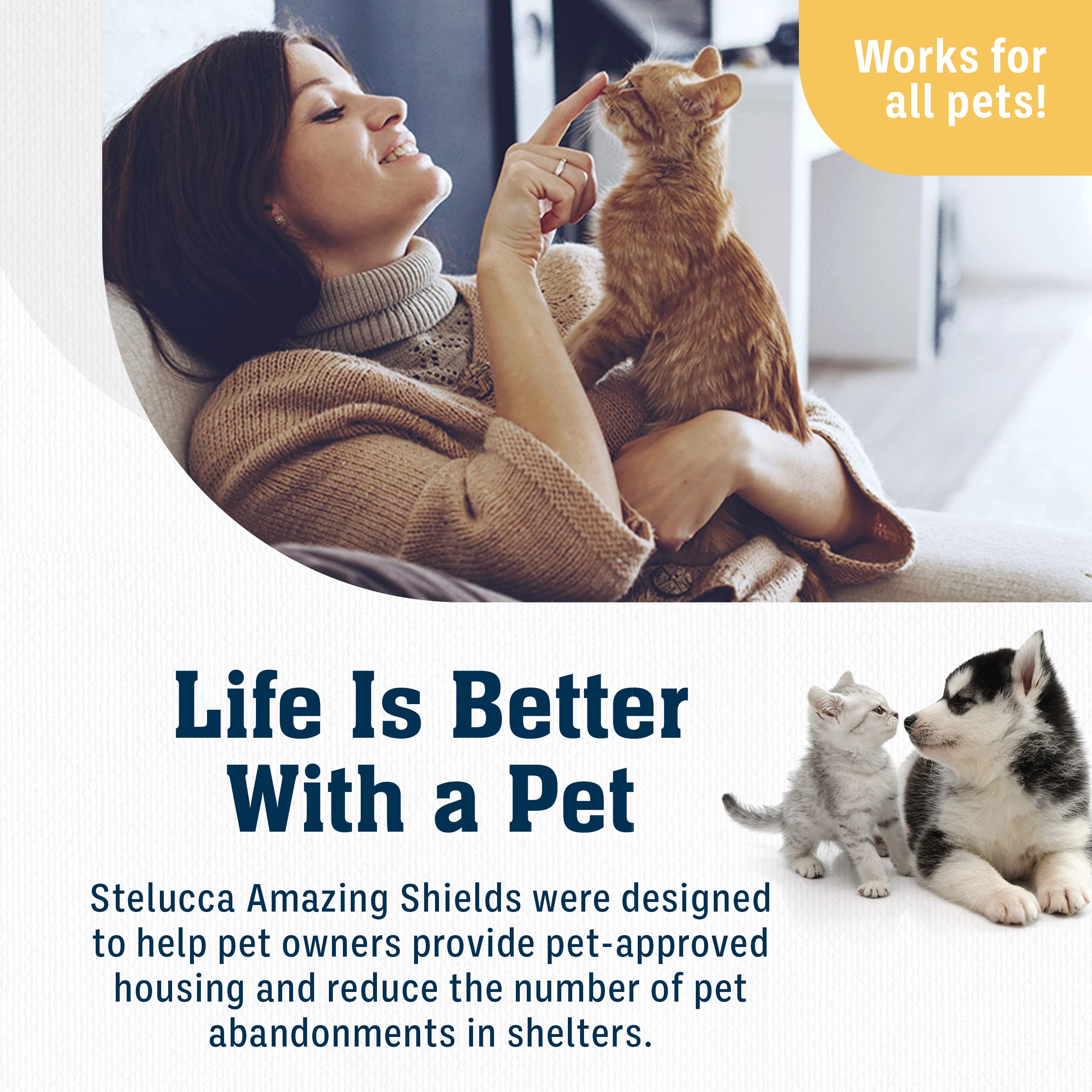 Stelucca Amazing Shields Sofa Protectors From Pets - 6-Pack Of 17-Inch X 12-Inch Cat Anti Scratch Furniture Protectors W/ Twist