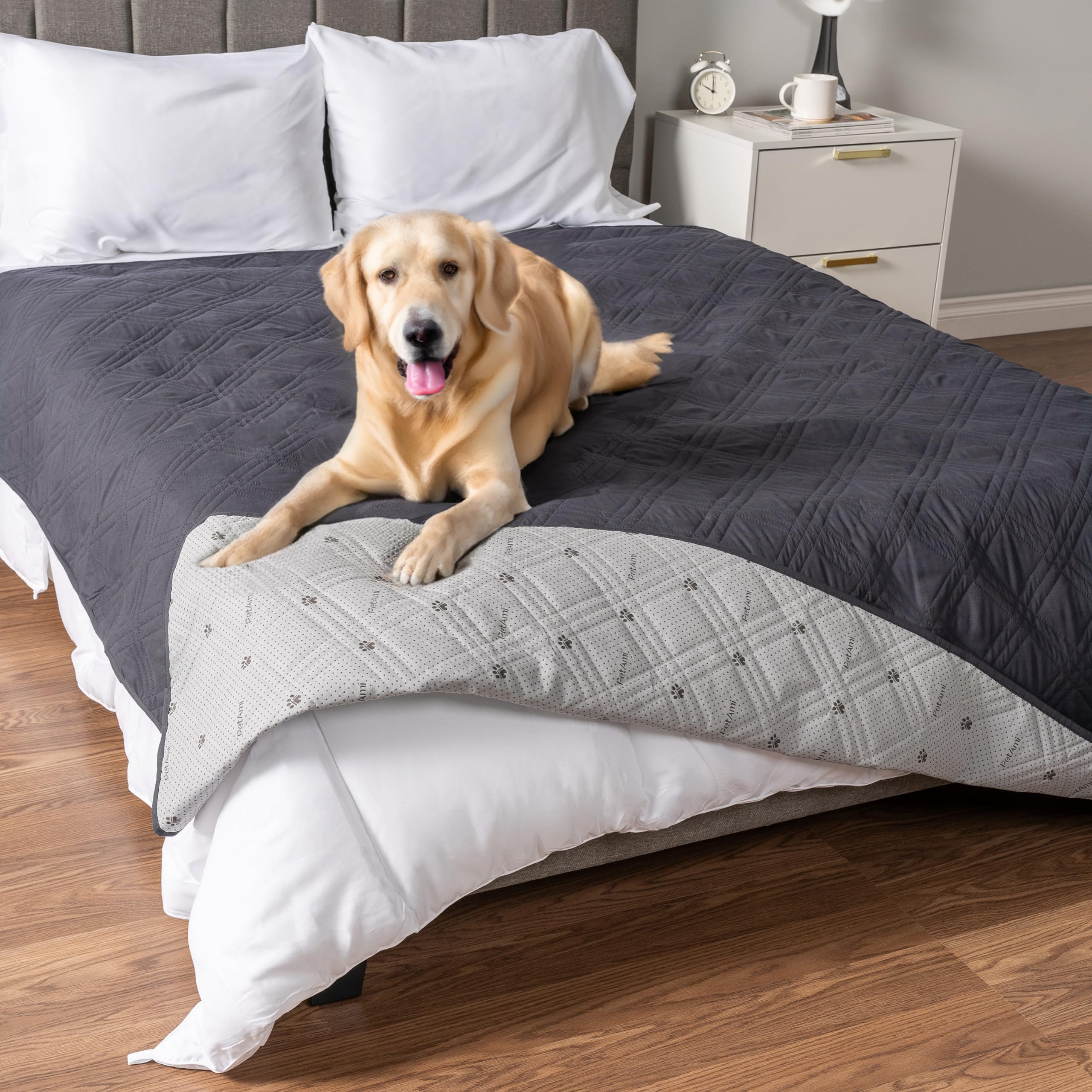 Petami Waterproof Couch Cover For Dogs, Waterproof Pet Blanket, Reversible Furniture Cover Sofa Protector For Pet Cat Bed, Washable Waterproof Blanket Dog Cover For Couch Seat, 102X82 Gray