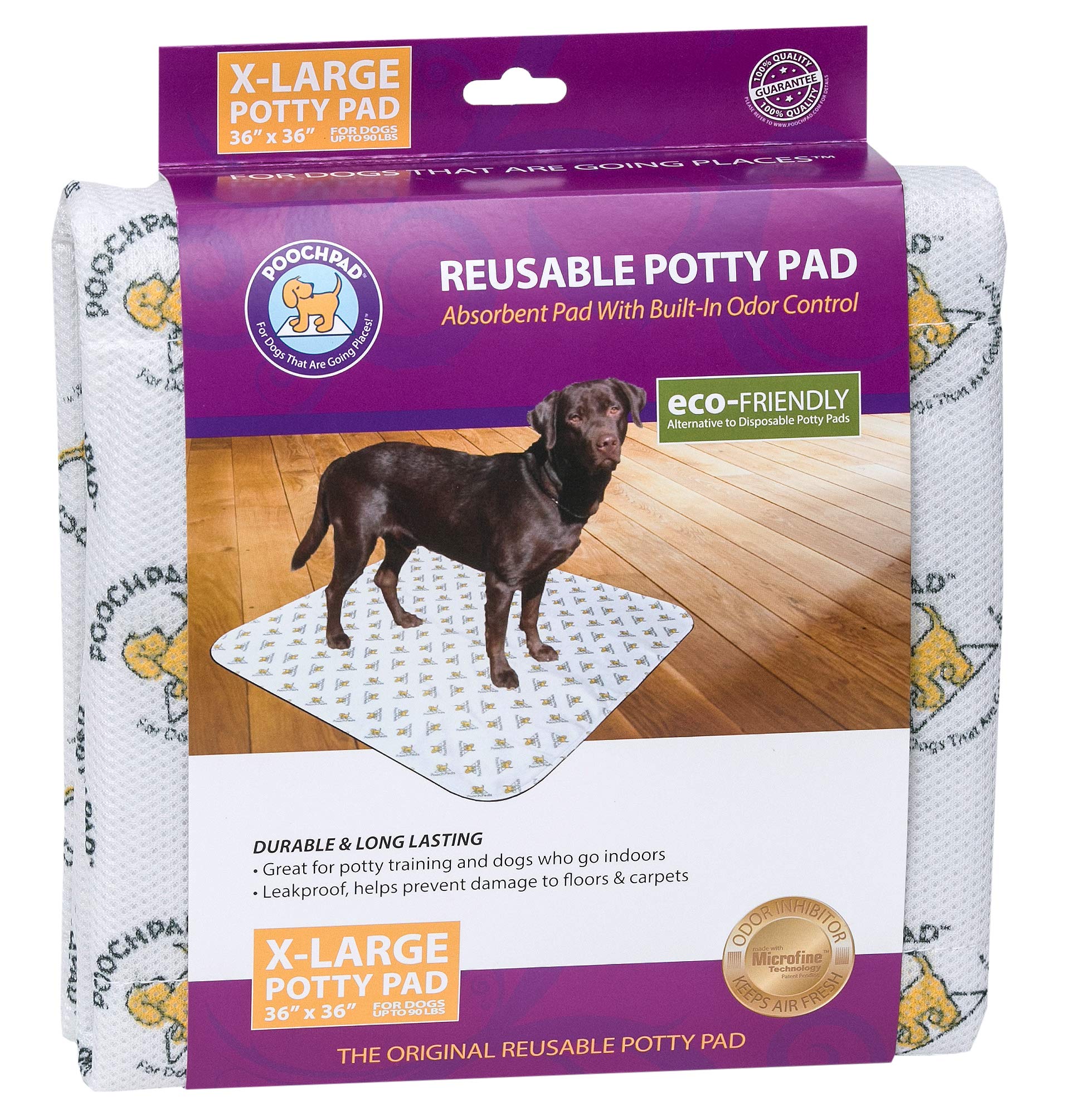 Poochpad Original Washable, Reusable Potty Pad (X-Large) - Unmatched Odor Control, Leakproof Puppy Training Pee Pad