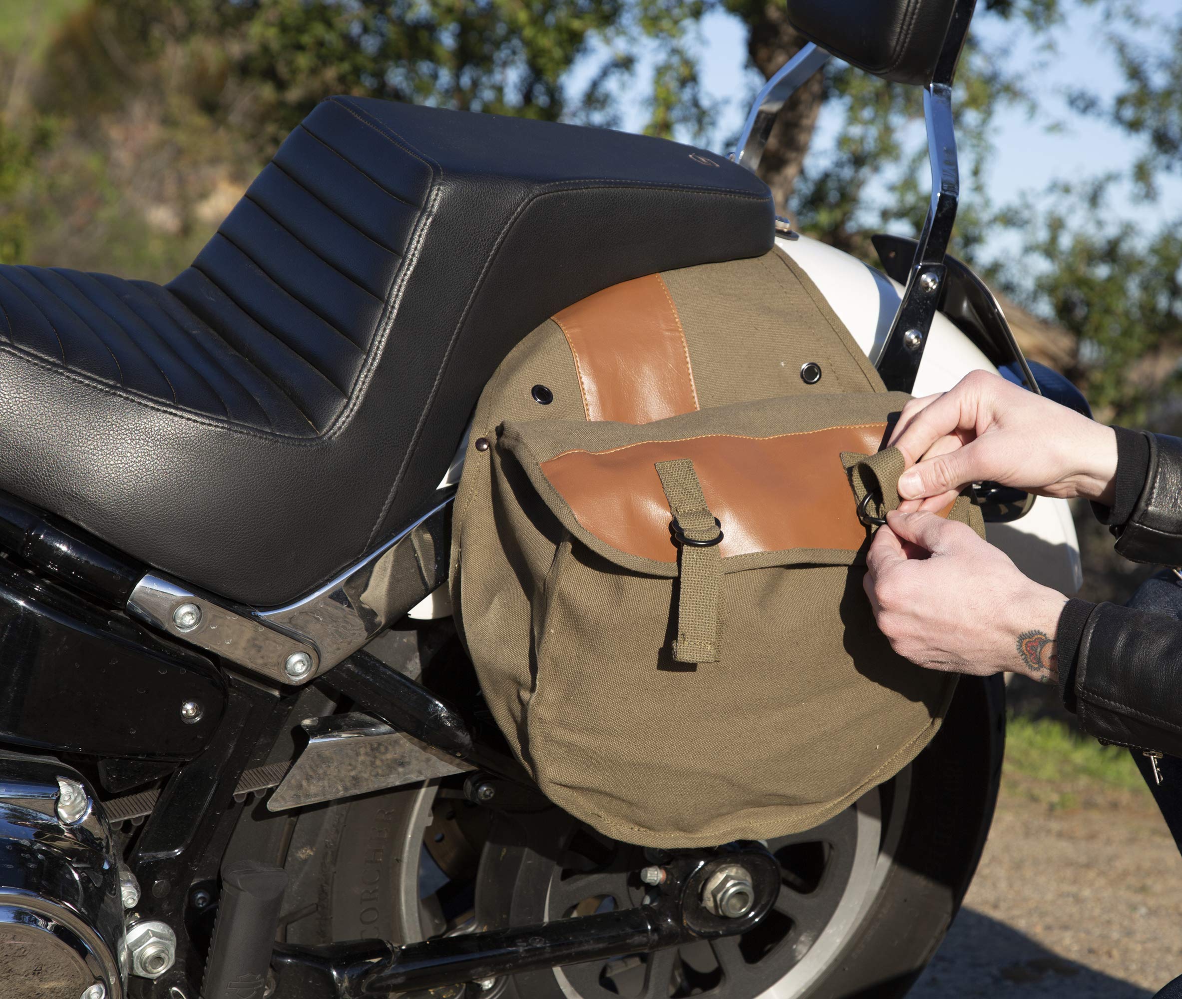 Stansport Canvas Saddle Bag - O.D. Green (766)