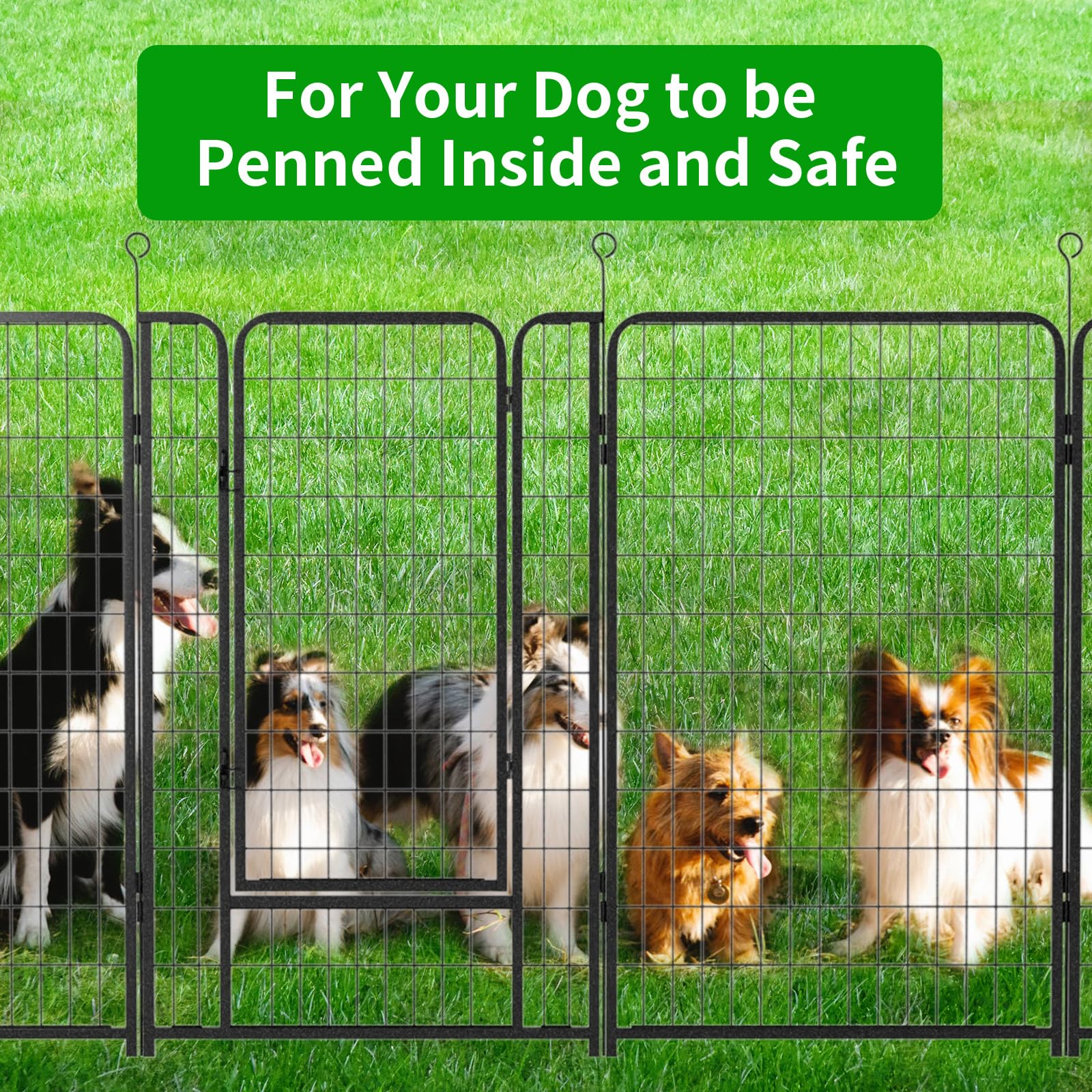 Kfvigoho Dog Playpen Outdoor Extra Wide 8 Panels Heavy Duty Dog Fence 50'' Height Anti-Rust With Doors Portable For Rv Camping Y