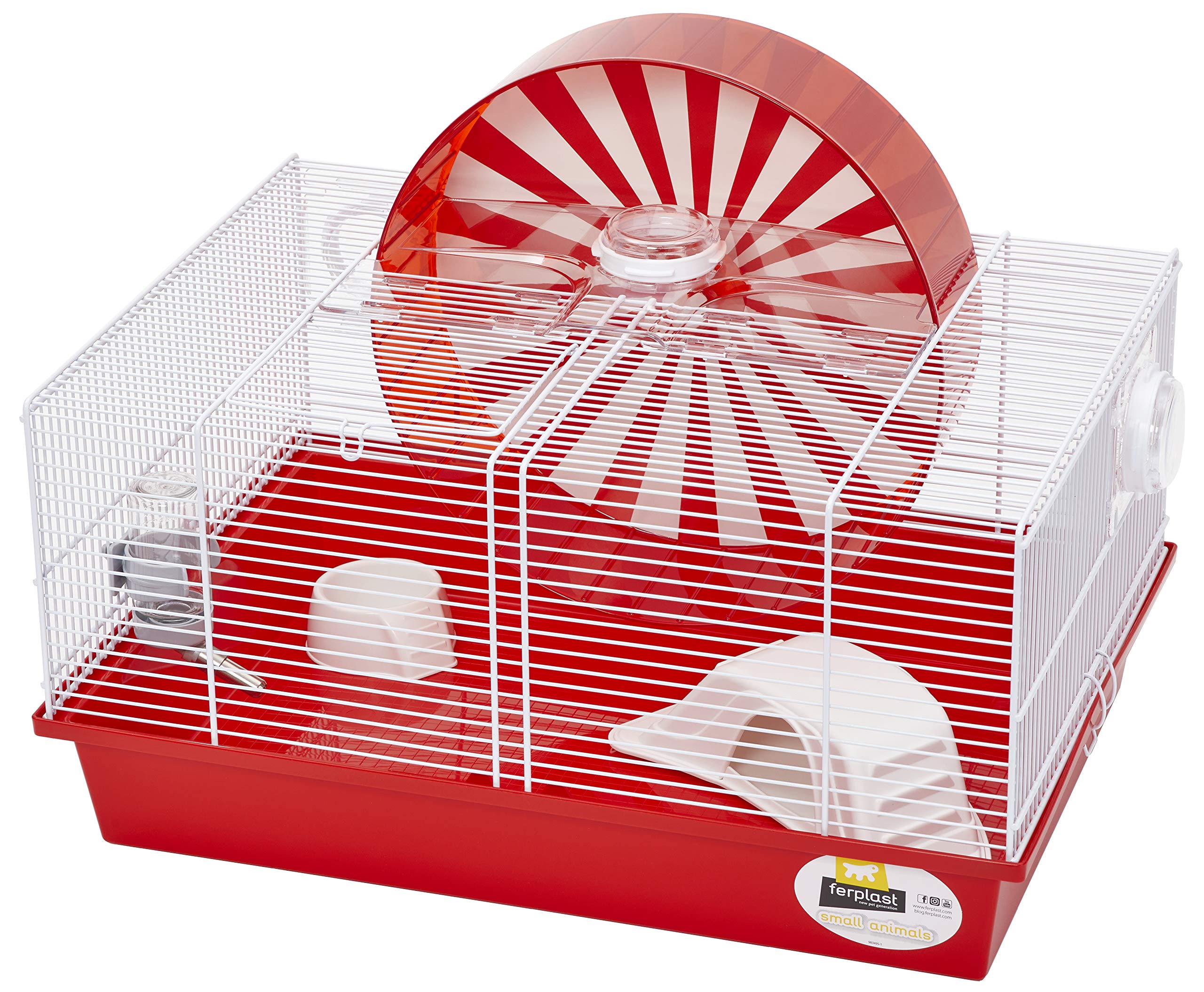 Ferplast Coney Island Theme Modular Hamster Cage Featuring XXL 11.75Inch Diameter Exercise Wheel, Includes All Accessories, 19