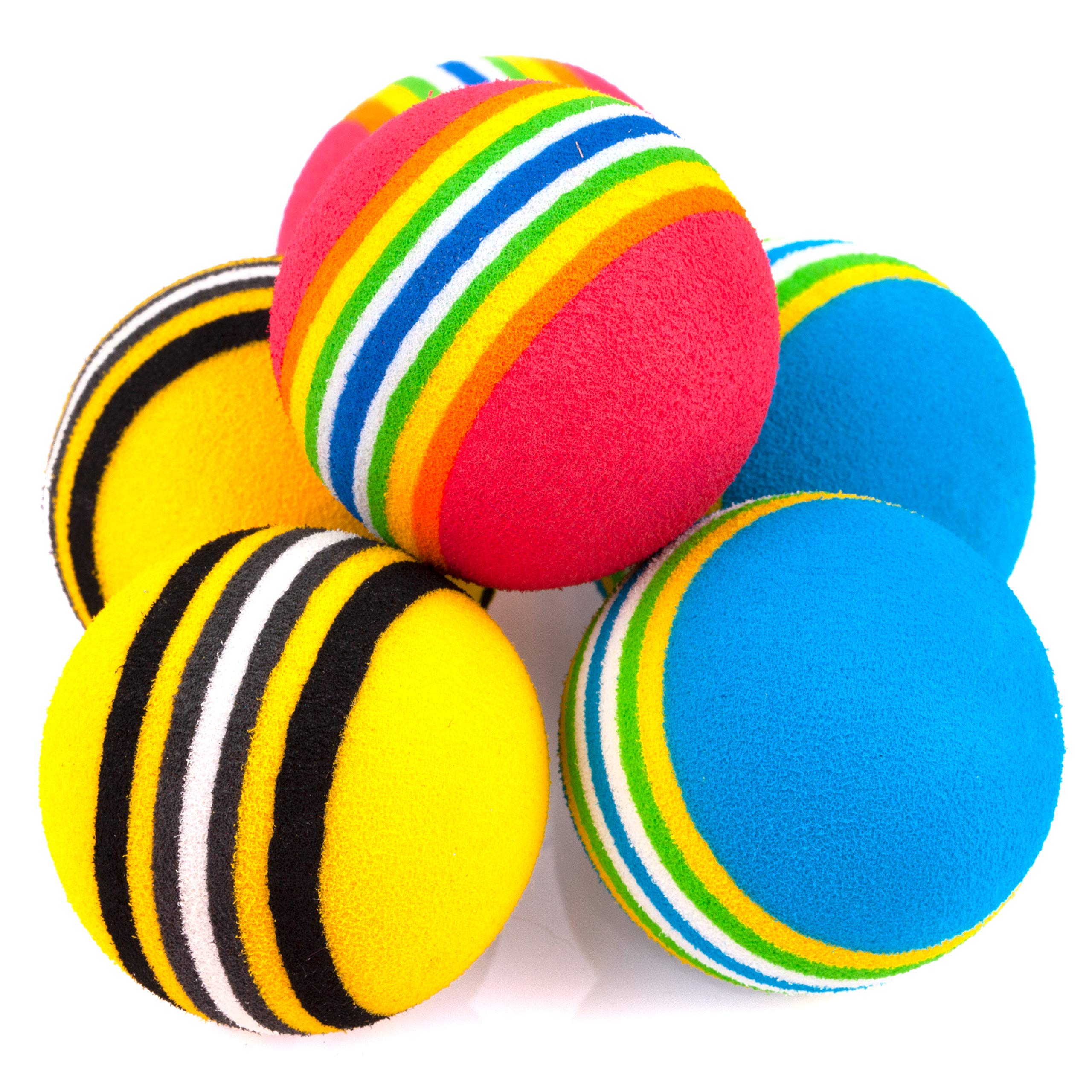 Chiwava 45 Pack 1.7'' Foam Cat Toys Ball Rainbow Color Balls Kitten Activity Chases Quiet Play Mix Color