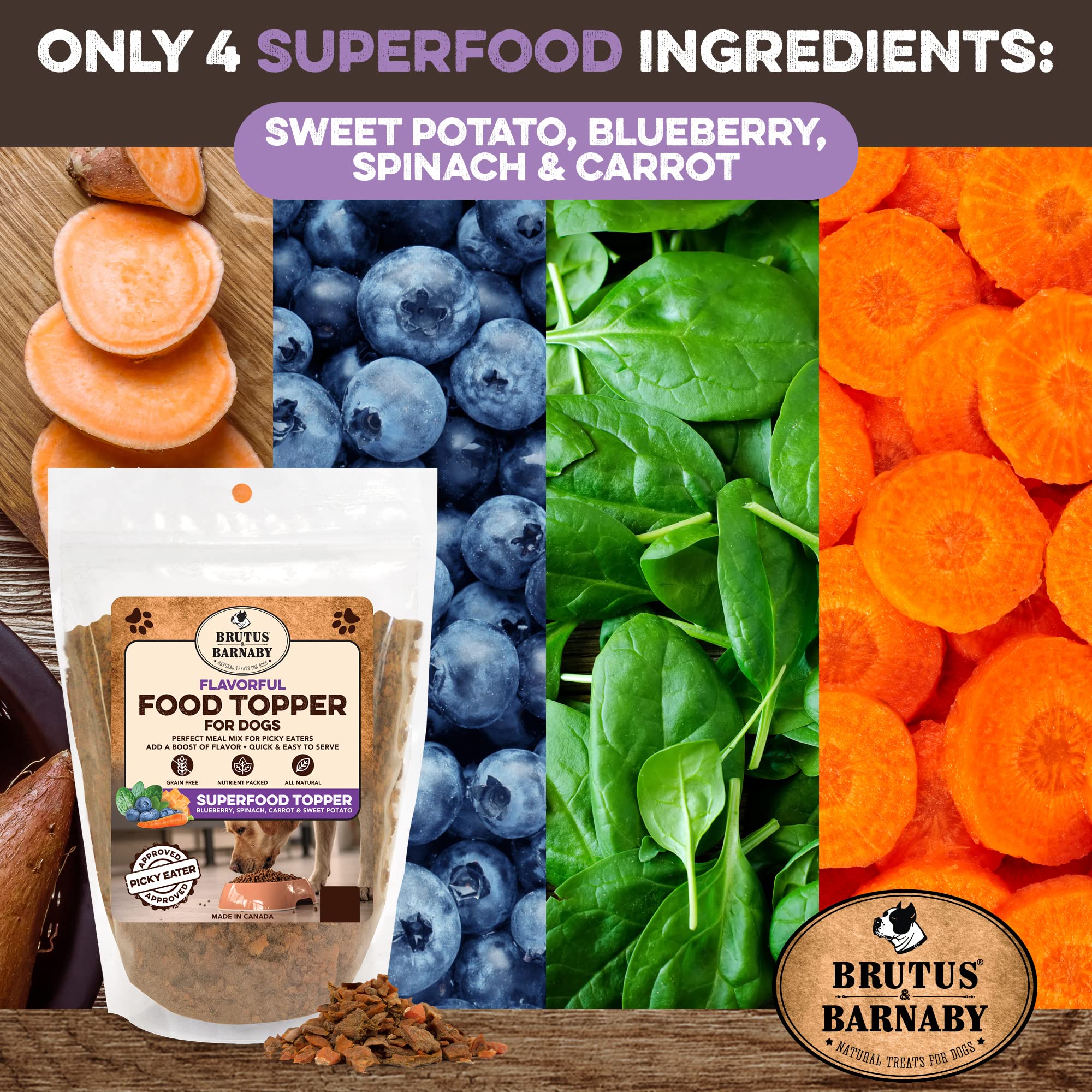 Dog Food Topper - Super Foods - Enhance Your Dogs Meal with This Healthy Vegan Flavor Packed Mix - Sprinkle On Dog Food Flavorin