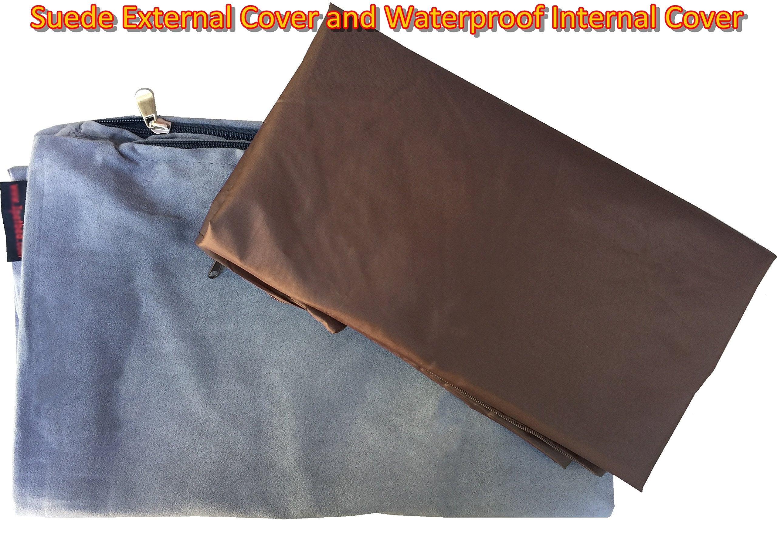 Do It Yourself Diy Pet Bed Pillow Duvet Suede Cover + Waterproof Internal Case For Dog/Cat At Medium 36'X29' Gray Color - Covers Only