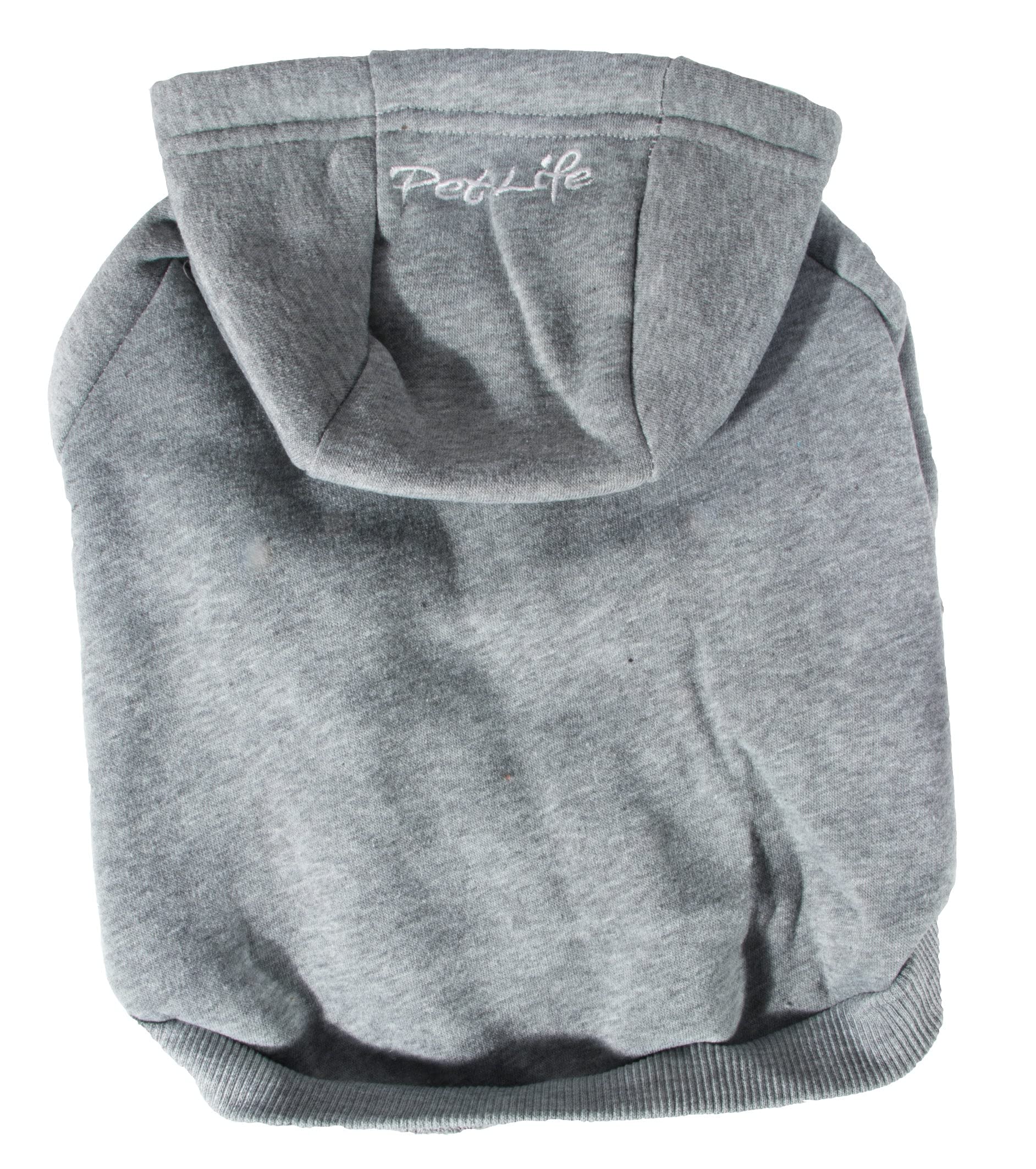 Pet Life ® Hooded Dog Sweater Made With Soft And Premium Plush Cotton - Dog Hoodie Pet Sweater Features Hook-And-Loop Closures For Easy Access And Machine Washable Grey