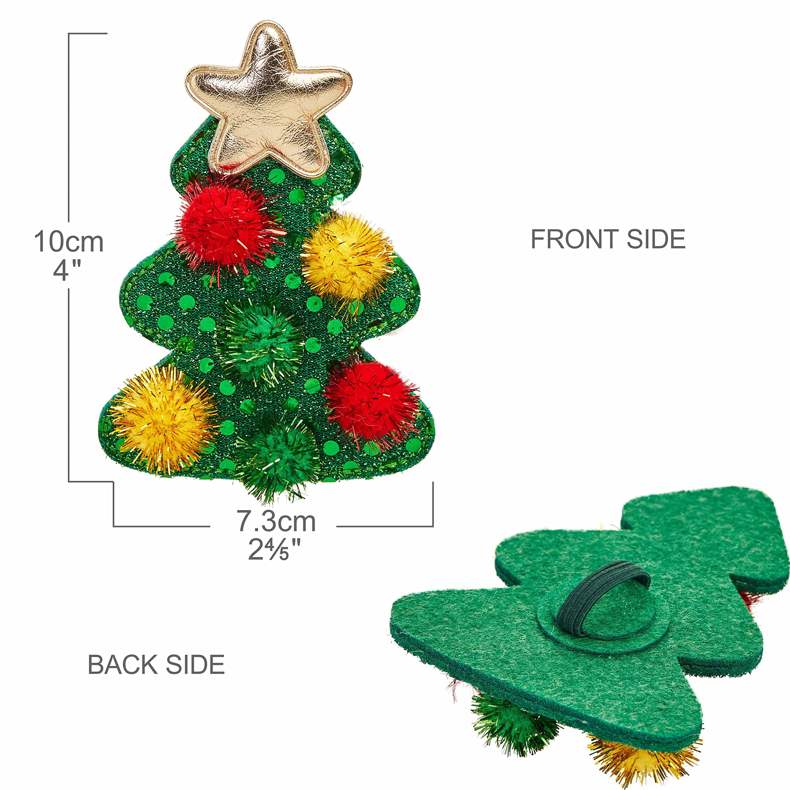 Blueberry Pet Christmas Dog Collar - Adjustable Holiday Dog Collars For Small Dogs With Polka Dots & Tree D  Cor, 12''-16'' Neck