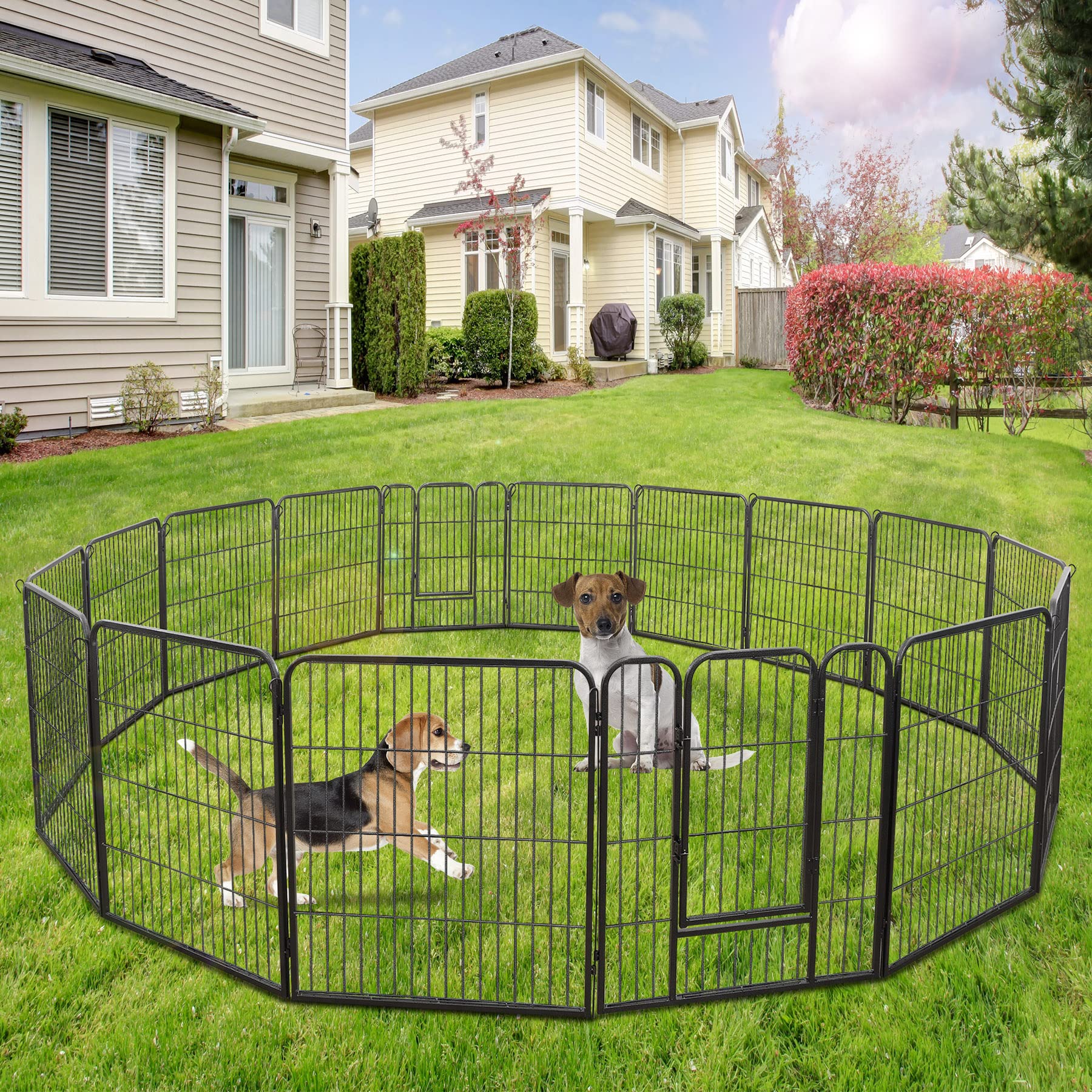Nova Microdermabrasion Dog Playpen Dog Pen Dog Fence 16 Panels 32' Height Indoor Outdoor Pet Playpen For Small Medium Large Dogs For Camping Yard Puppy Playpen Dog Kennel