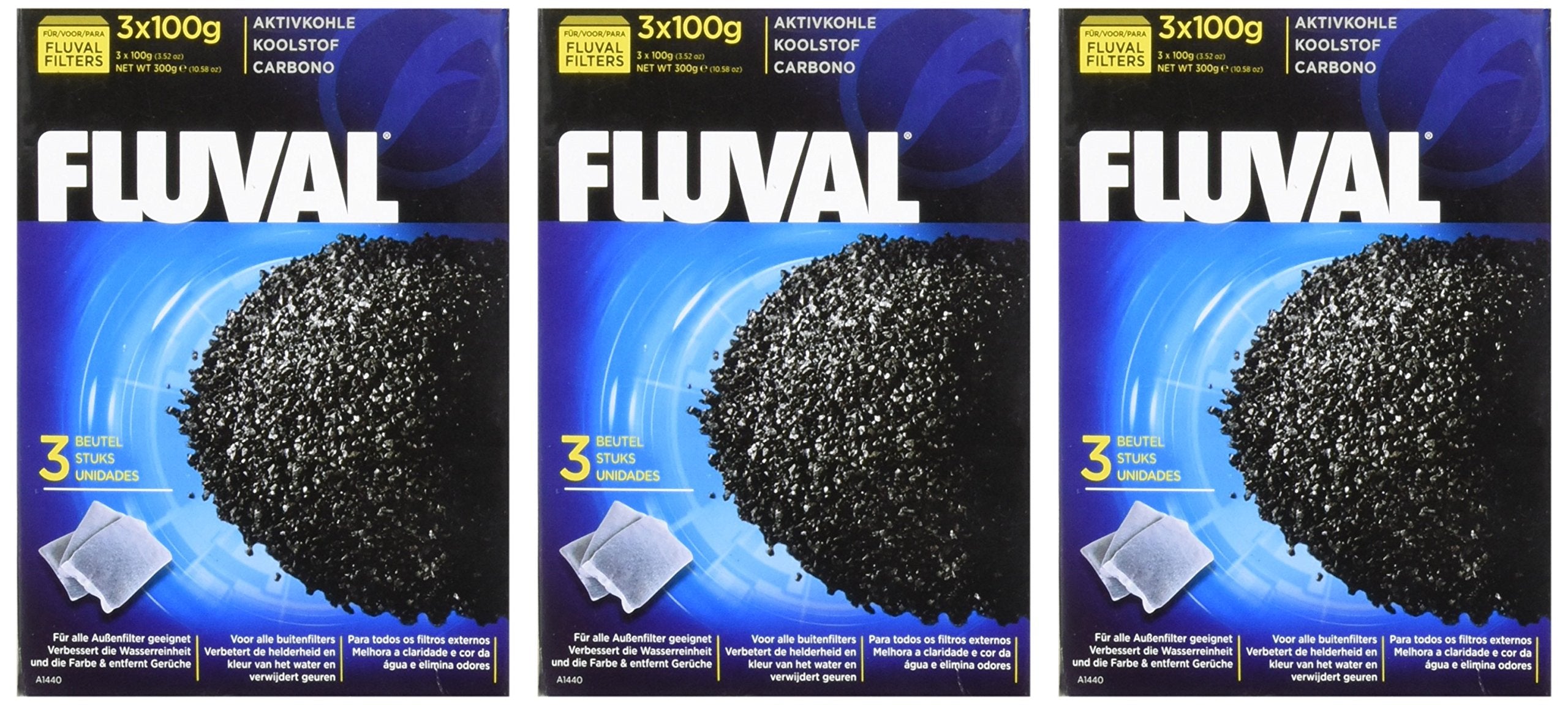Fluval Carbon Nylon Bags For Aquarium, 100Gm, 9-Pack