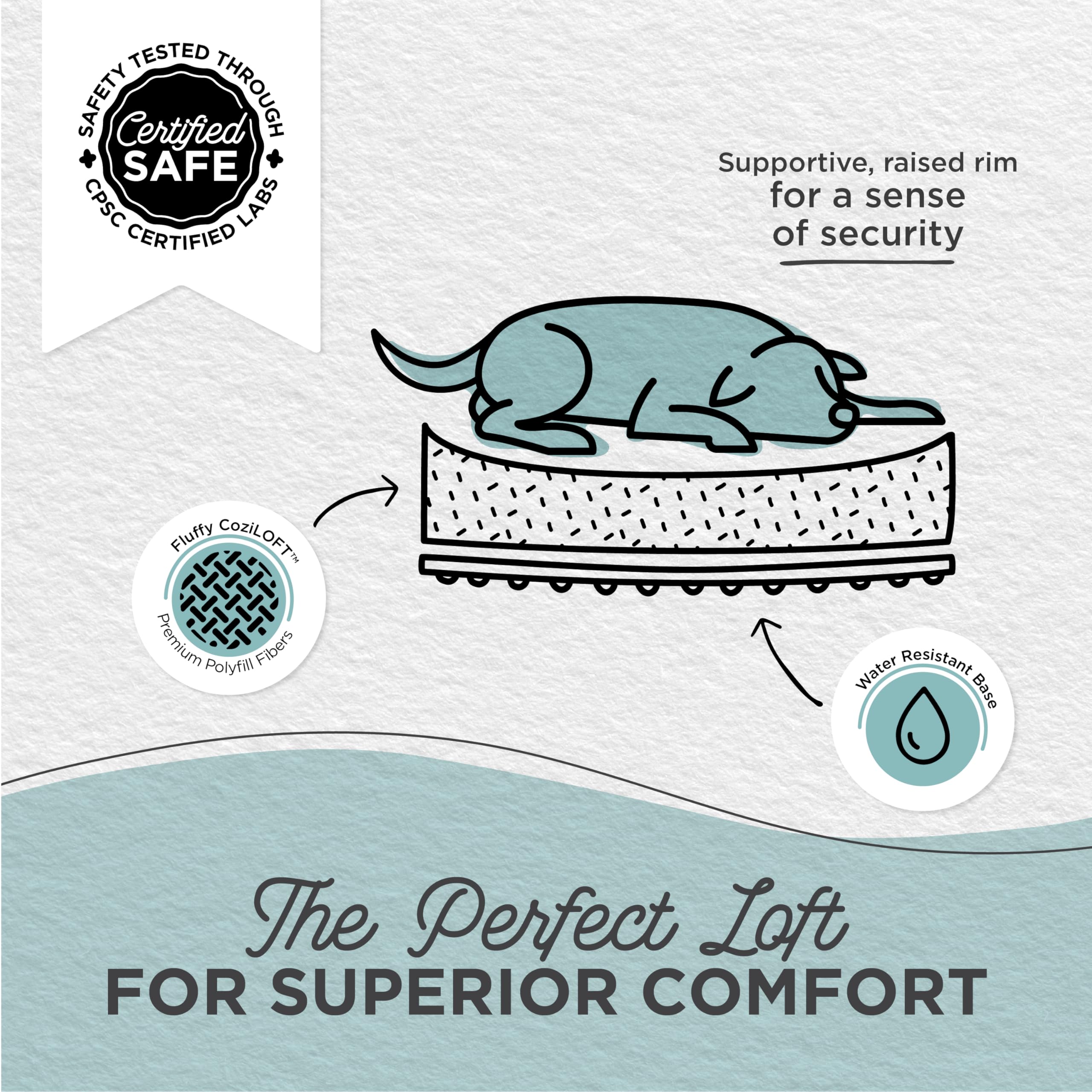 Best Friends by Sheri Shag Lounge Bed Calming Faux Fur Dog Bed, Frost, Large, 36'' x 27''