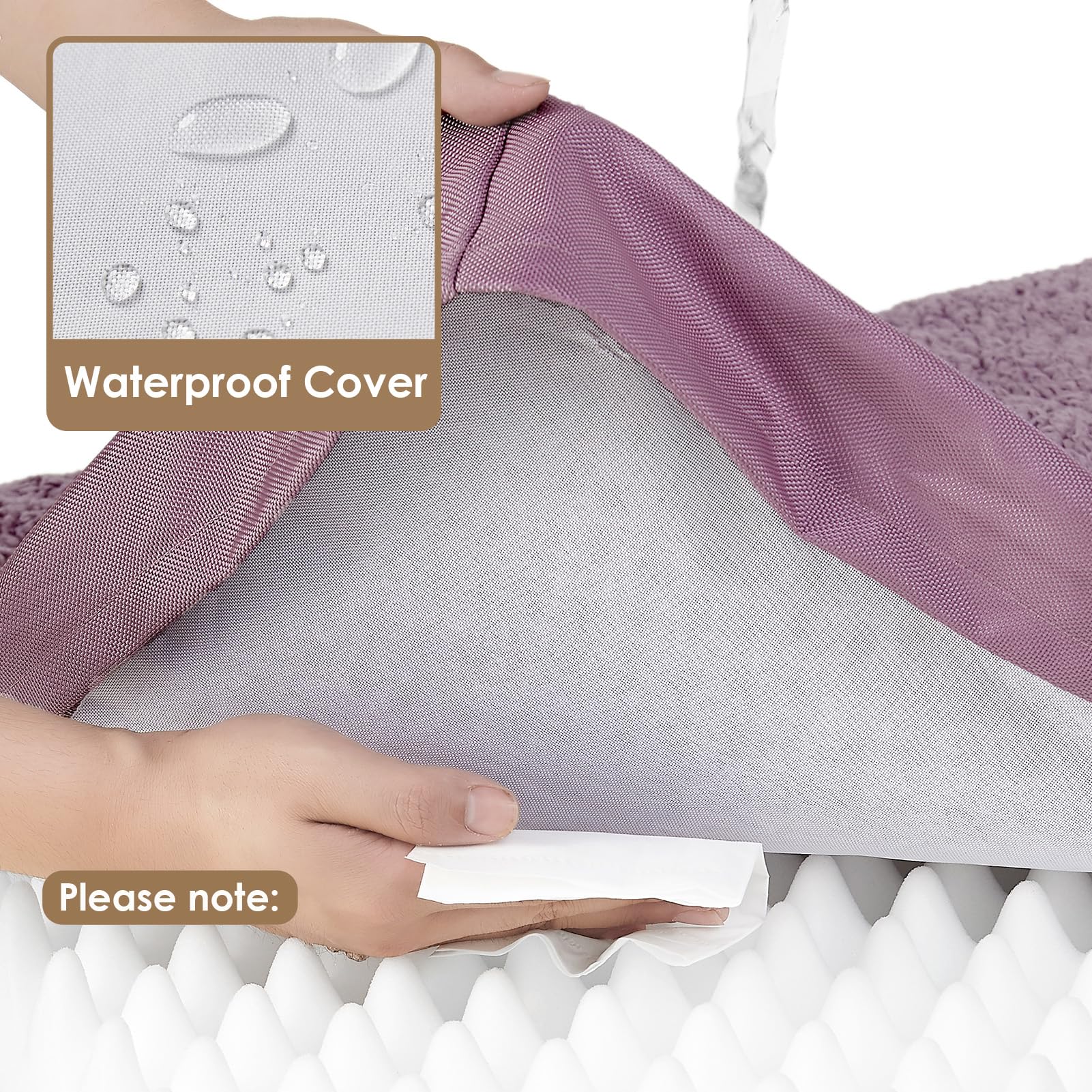 EHEYCIGA Orthopedic XL Dog Beds for Extra Large Dogs with Removable Washable Cover for Crate, Fog Purple, 41x27