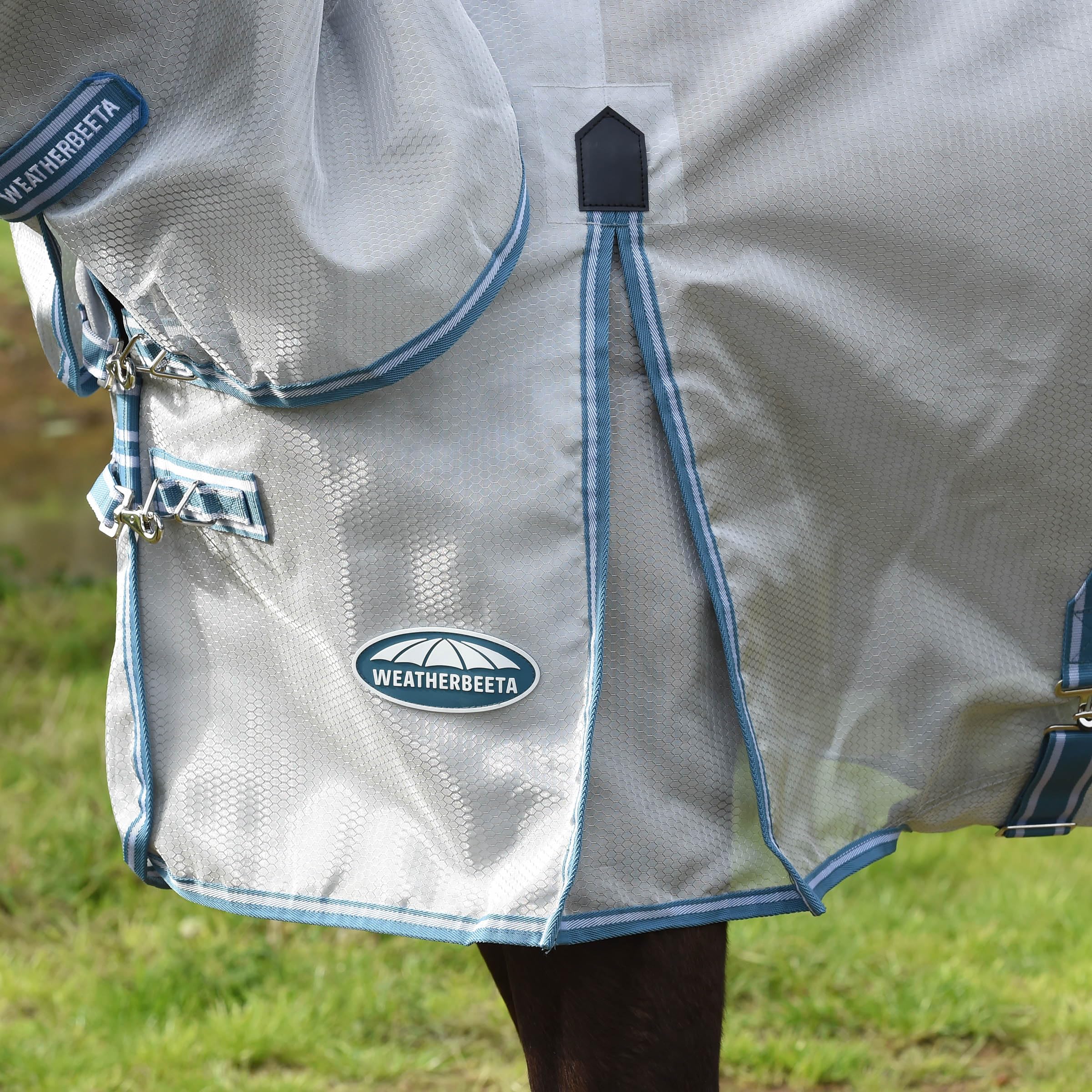 Weatherbeeta Comfitec Hexi Shield Combo Neck, Silver/Teal Blue, 81'
