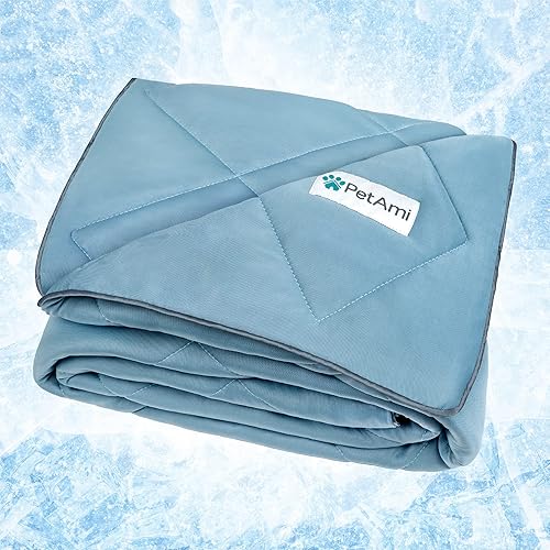 Petami Premium Cooling Dog Blanket | Lightweight Fluffy Pet Throw Blanket Bed Cover For Dogs, Cat, Puppies | Pet Blanket Furniture Protector Couch Sofa | Reversible Fuzzy Cozy | 40X60, Dusty Blue