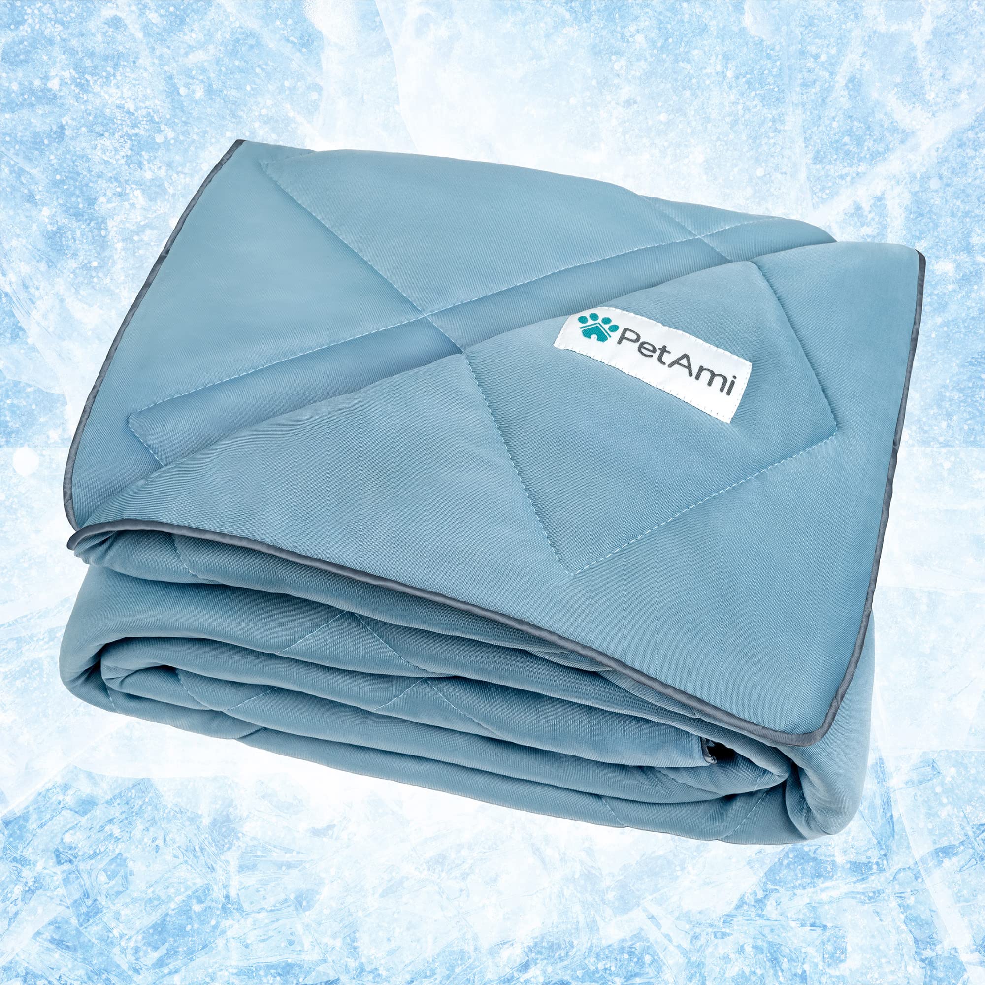 Petami Premium Cooling Dog Blanket | Lightweight Fluffy Pet Throw Blanket Bed Cover For Dogs, Cat, Puppies | Pet Blanket Furniture Protector Couch Sofa | Reversible Fuzzy Cozy | 40X60, Dusty Blue