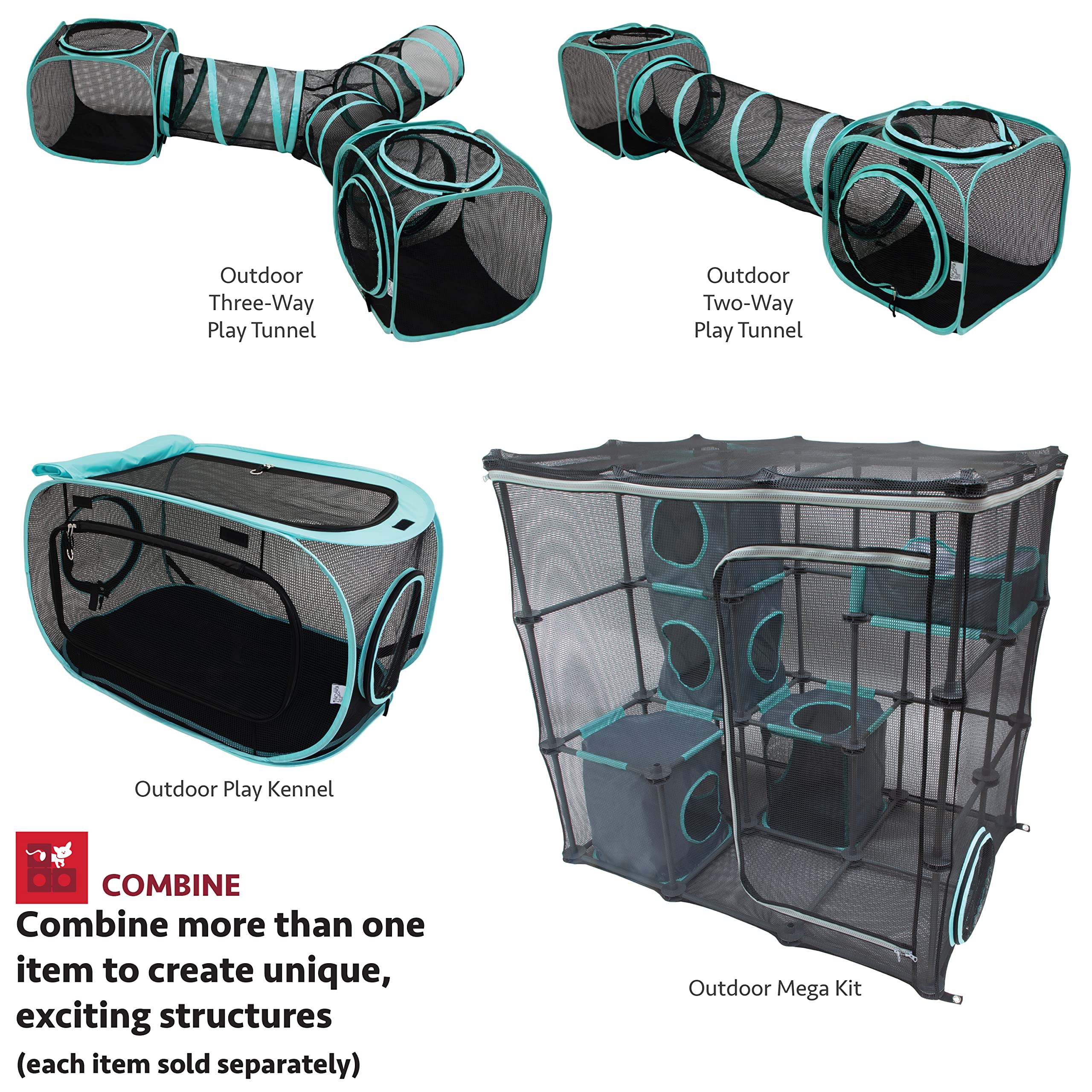 Kitty City Outdoor Catio Furniture And Play Kits For Cats, Two Way Tunnel