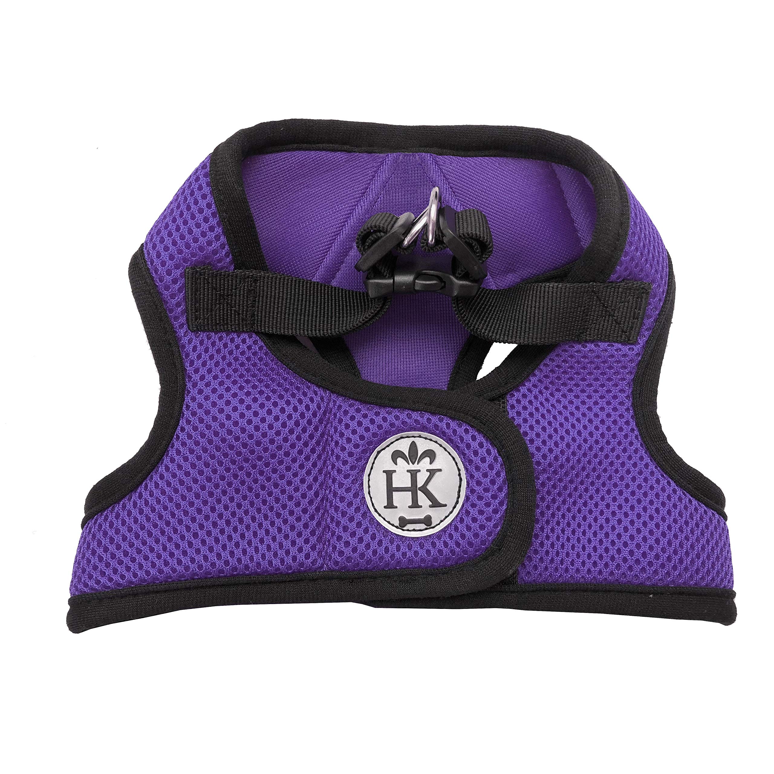 Huxley & Kent Hudson Walking & Training Harness - Purple (Medium, 15-22Lbs) - Easy Control Step-In Mesh Vest Harness With Reflec