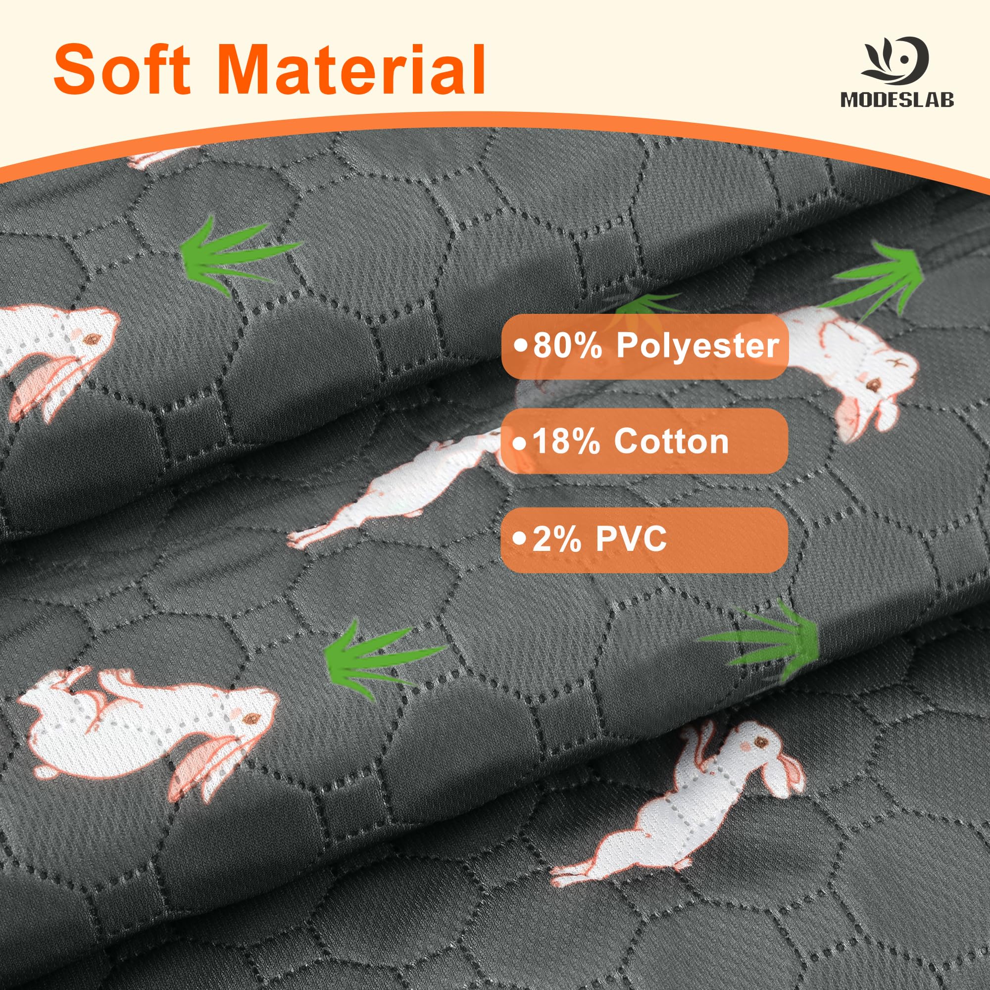 Modeslab 4-Pack Guinea Pig Cage Liner, 16In X 30In Fast Absorption Washable Bedding Pee Pads For Dogs Puppy Rabbit Small Animal
